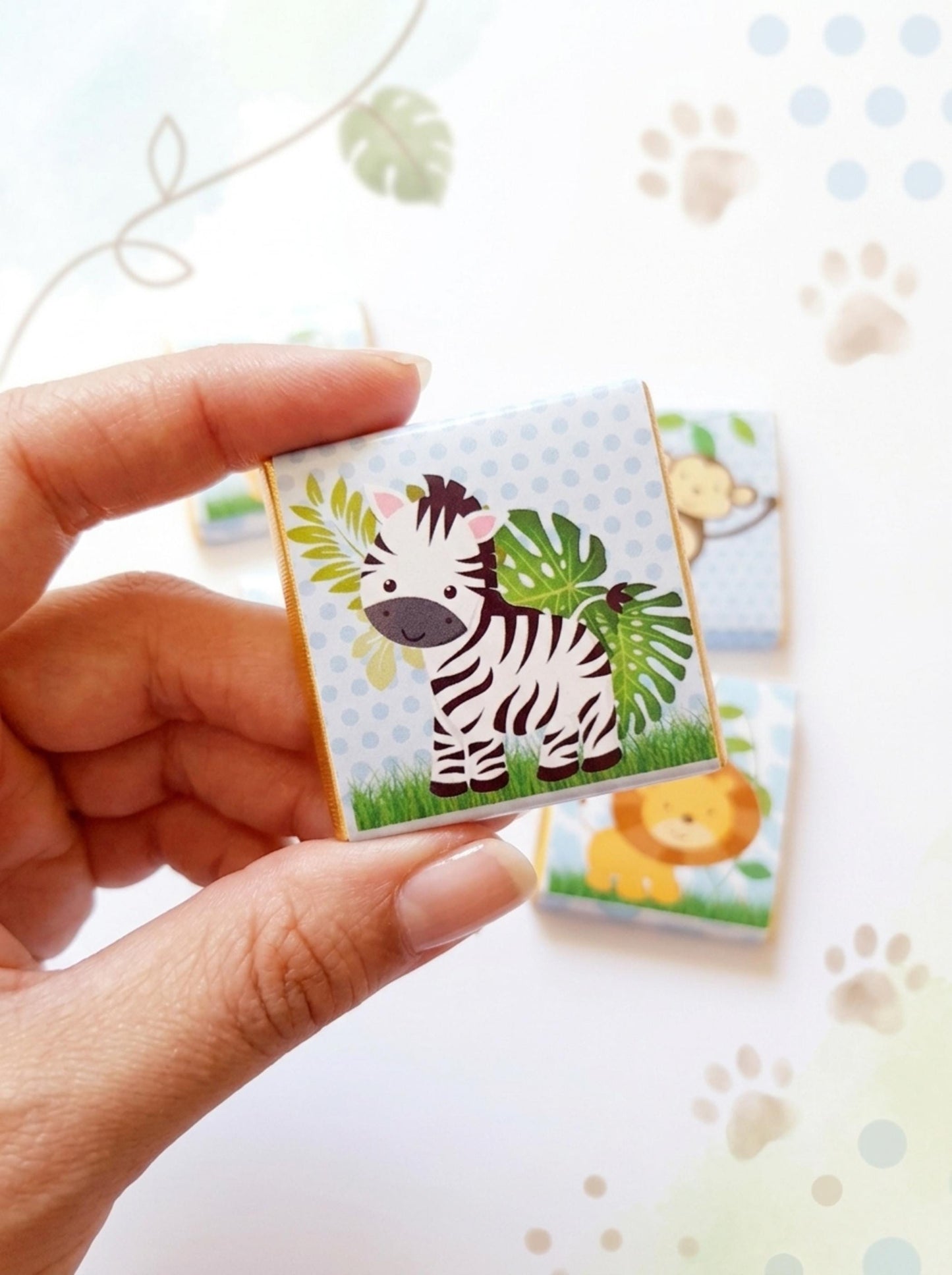 Personalised Safari Chocolate Favors – Jungle Animal Birthday Treats, Baby Shower Bag Filler