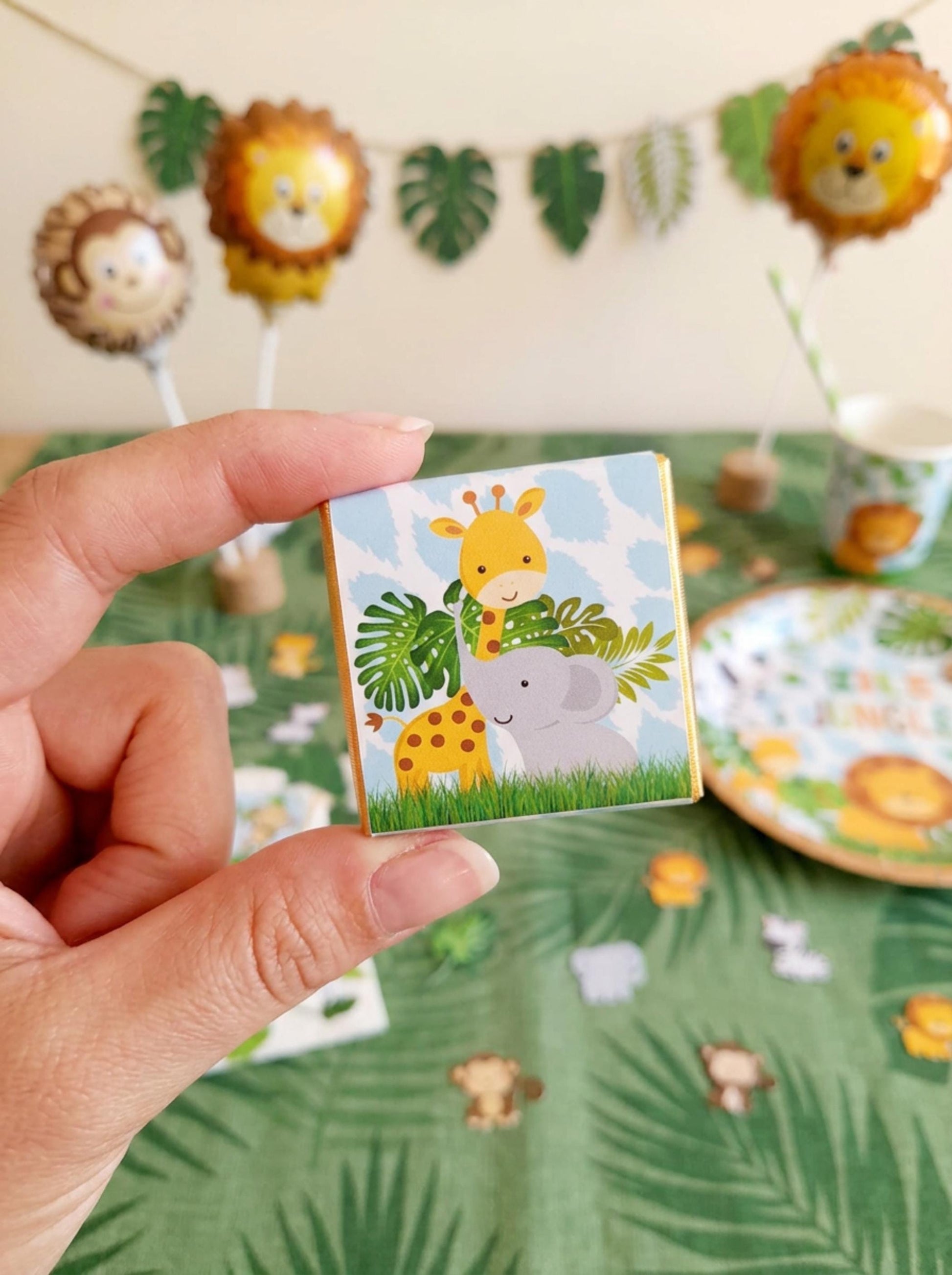 Personalised Safari Chocolate Favors – Jungle Animal Birthday Treats, Baby Shower Bag Filler