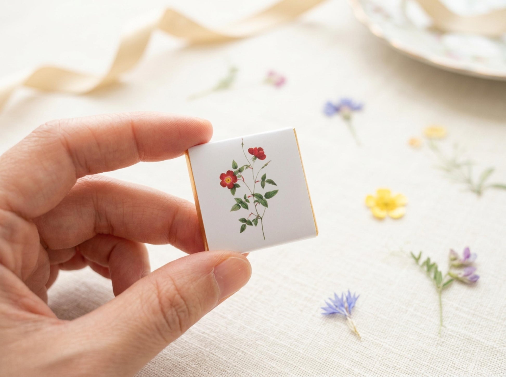 Personalised Wildflower Chocolates – Botanical Wedding Favours, Garden Party Treats