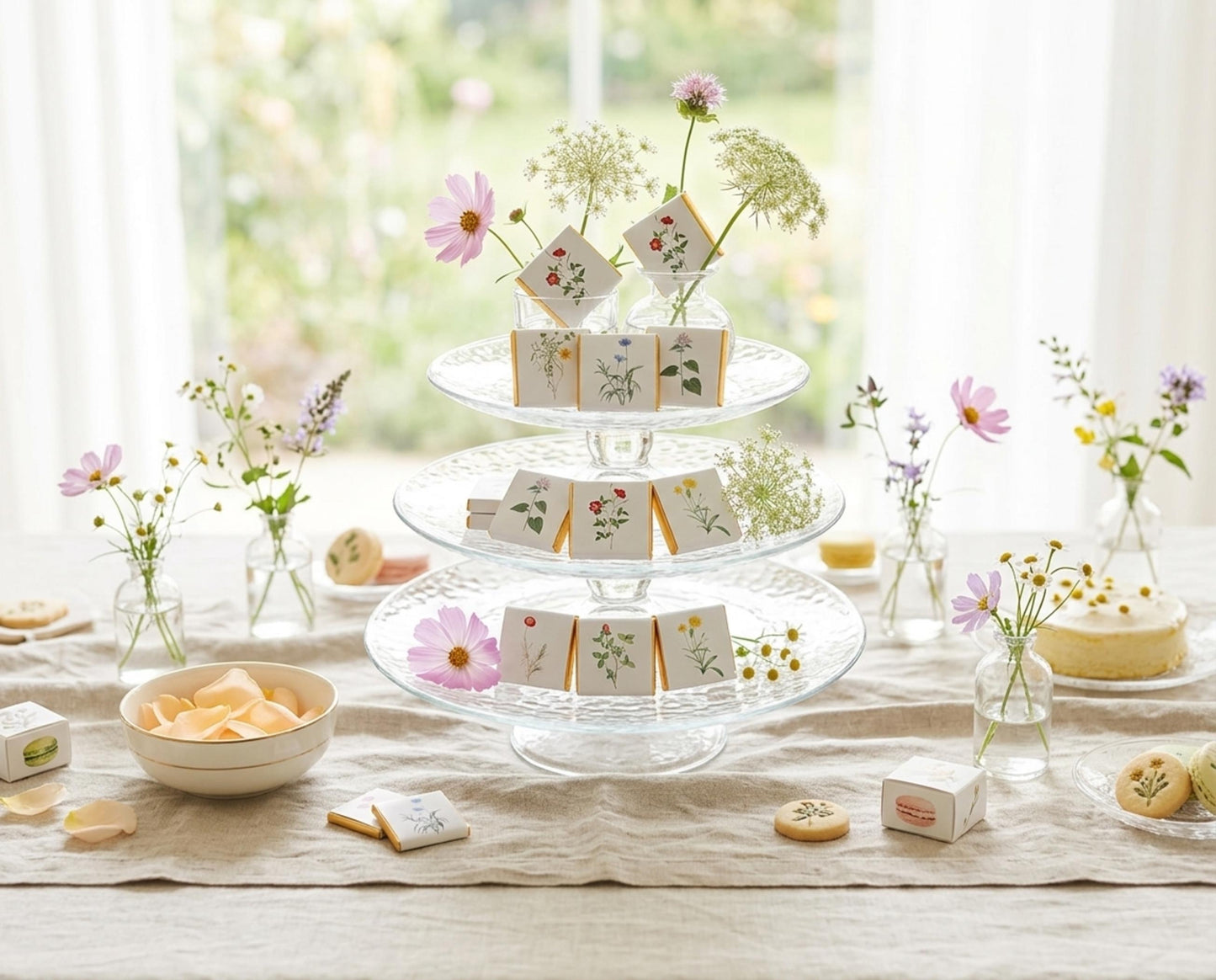 Personalised Wildflower Chocolates – Botanical Wedding Favours, Garden Party Treats