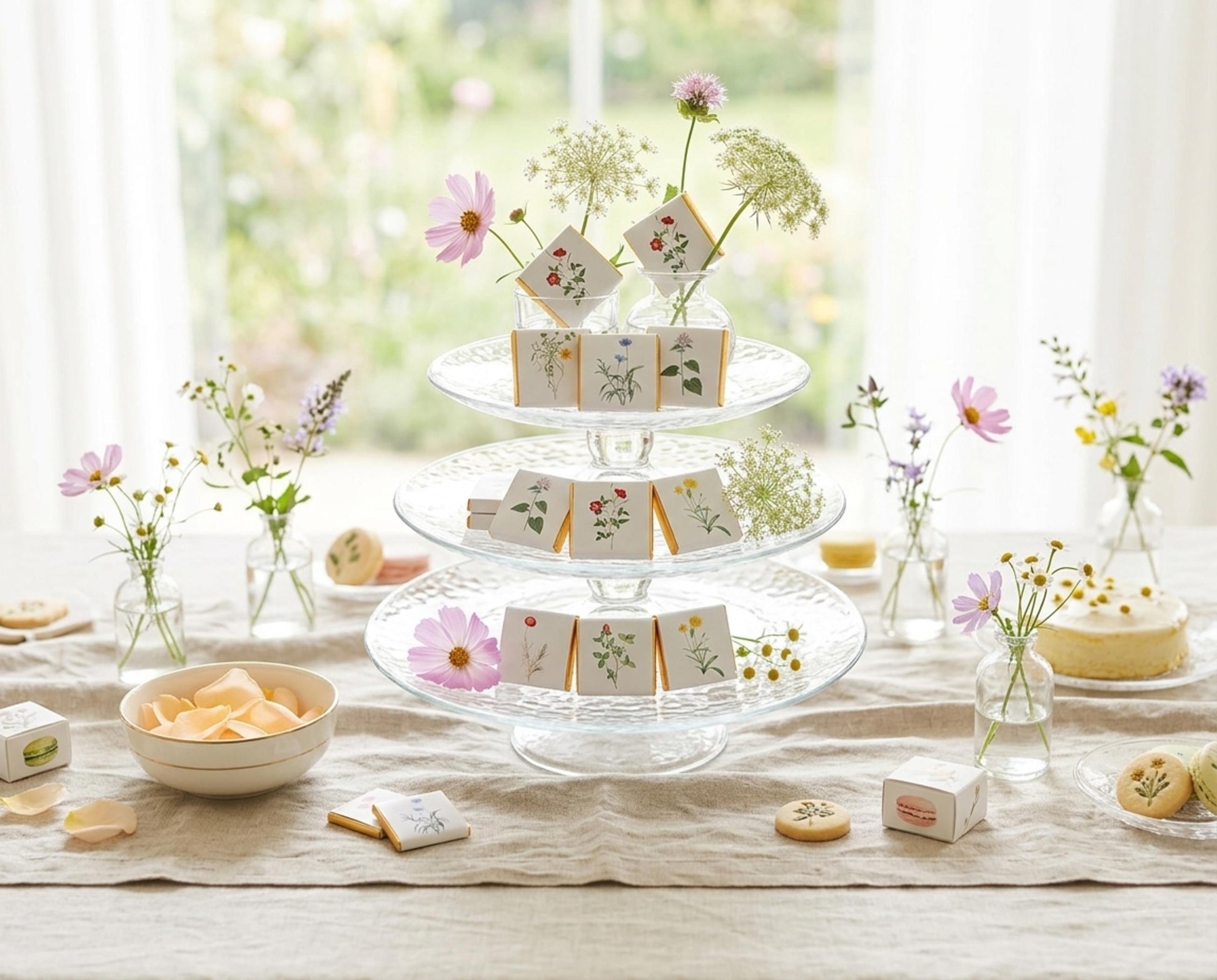 Personalised Wildflower Chocolates – Botanical Wedding Favours, Garden Party Treats