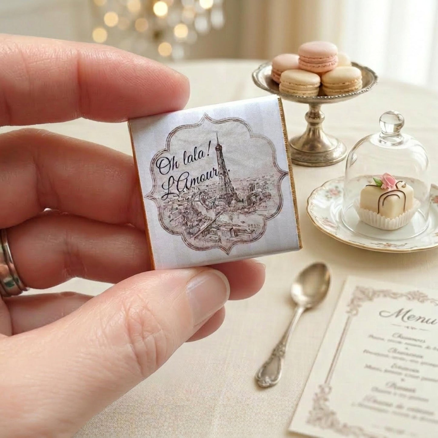 Personalised Eiffel Tower Party Favours – French Travel Wedding Chocolates