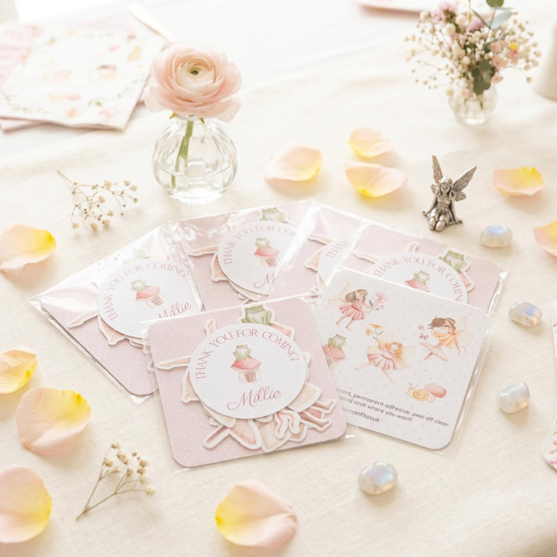 Personalised Fairy Vinyl Stickers Party Bags, Girl Birthday Party Favours