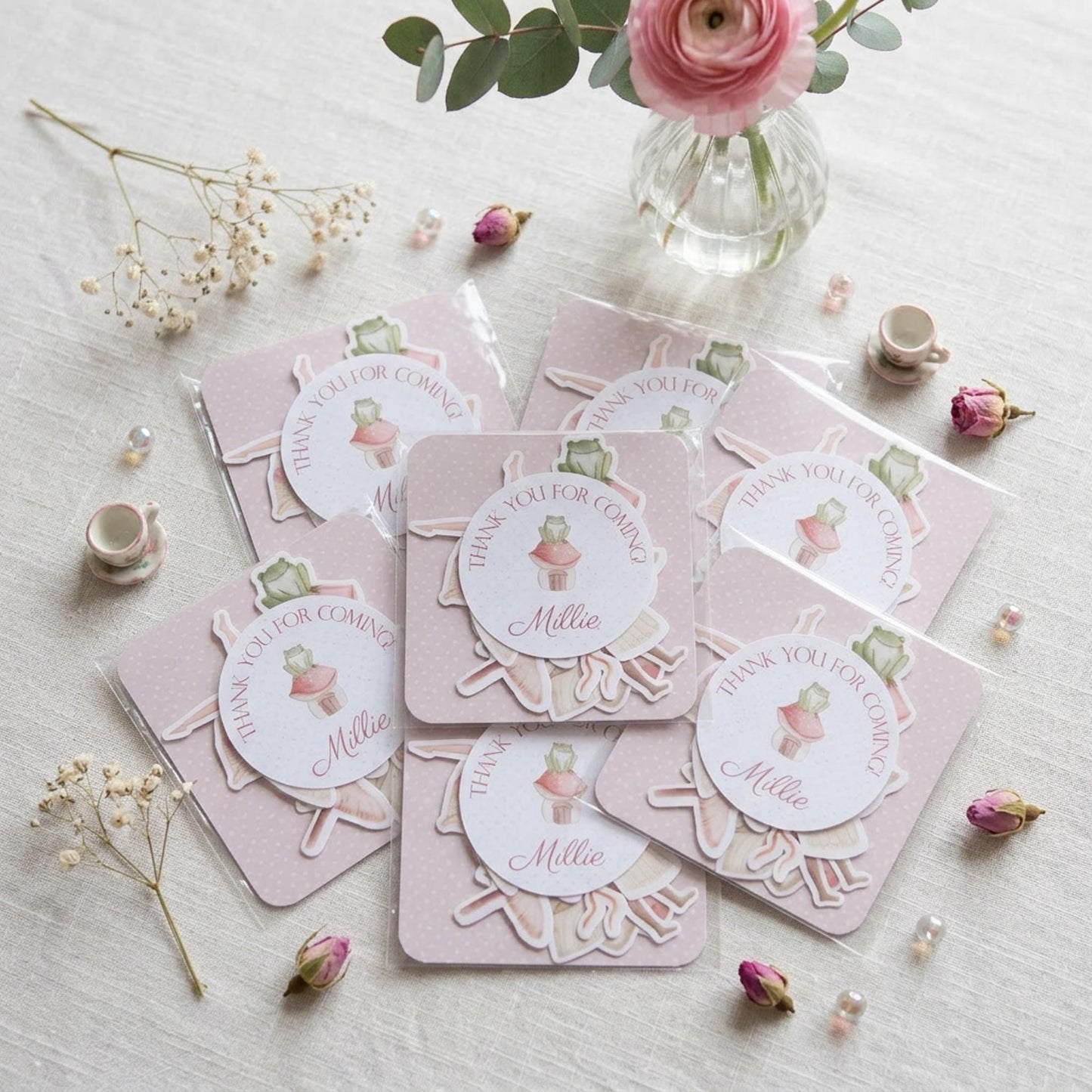 Personalised Fairy Vinyl Stickers Party Bags, Girl Birthday Party Favours