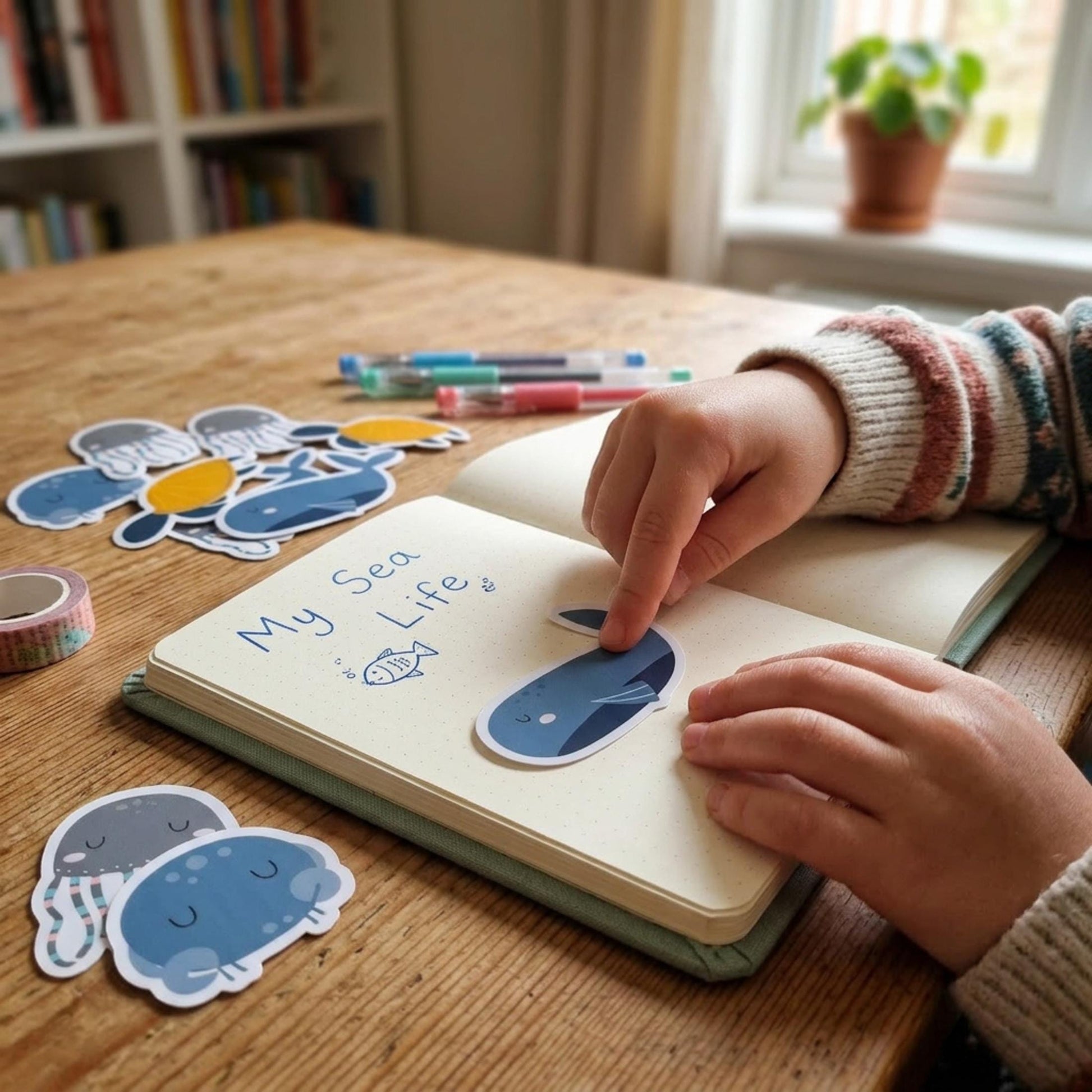 Personalised Under the Sea Vinyl Stickers Party Bags, Ocean Theme Birthday Favours