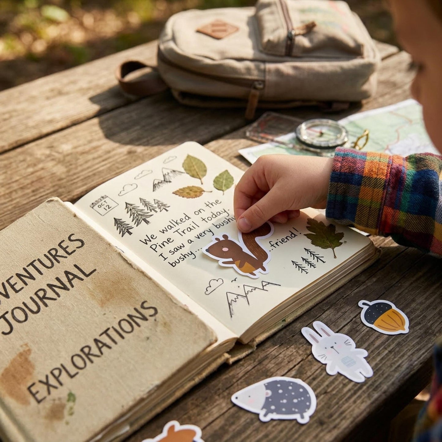 Personalised Woodland Vinyl Stickers Party Bags, Custom Forest Animal Birthday Favours