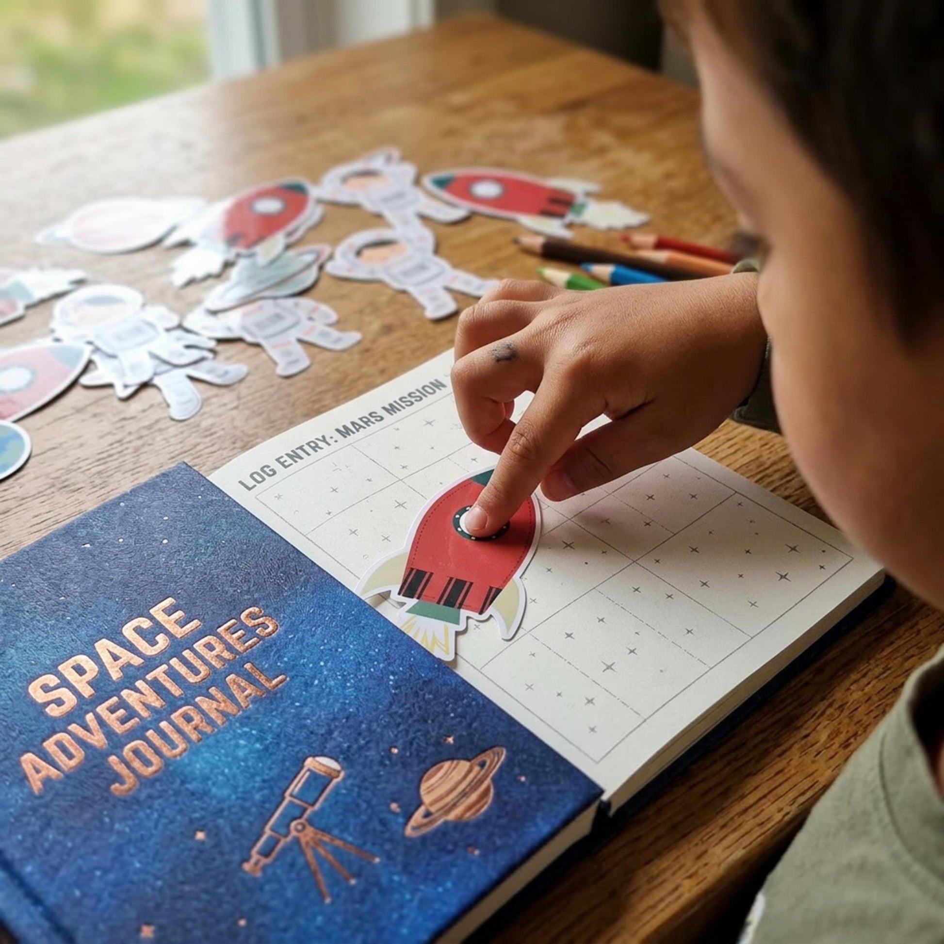 Personalised Space vinyl stcikers Party Bags, Astronaut Birthday Favours