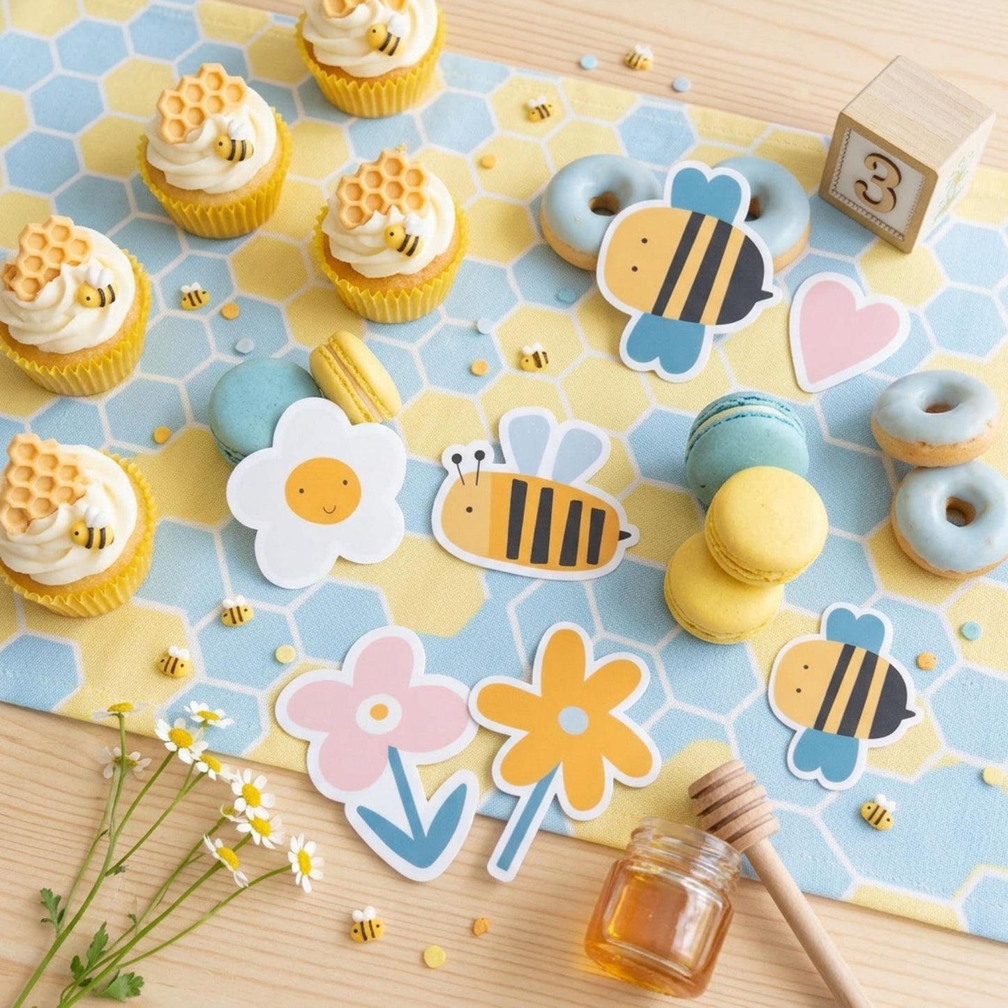 Personalised Bumblebee Vinyl Stickers Party Bags, Custom Bee Birthday Favours