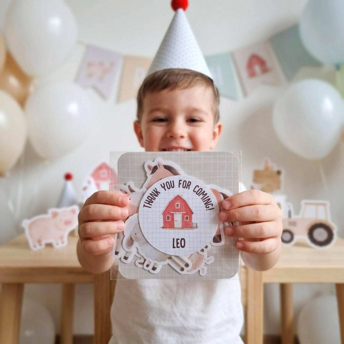 Personalised Farm Vinyl Stickers Party Bags, Custom Farmyard Birthday Favours