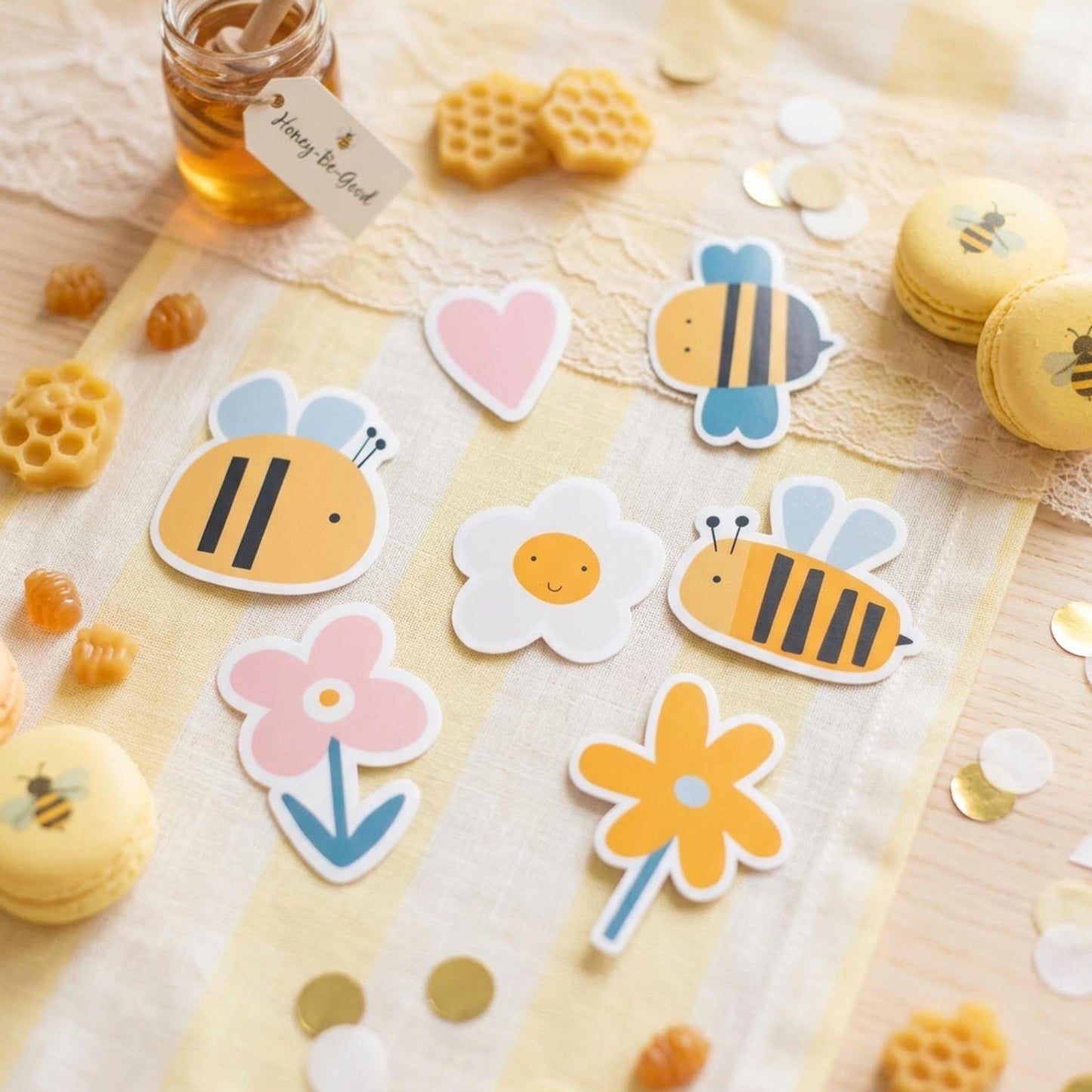 Personalised Bumblebee Vinyl Stickers Party Bags, Custom Bee Birthday Favours