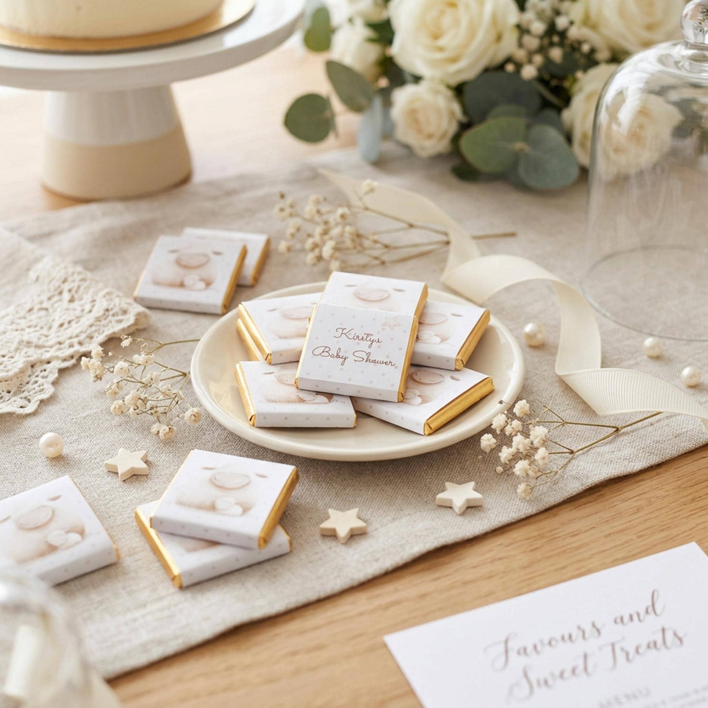 Personalised Mum and Baby Sheep Chocolates – Baby Shower Guest Favours, Party Bag Fillers