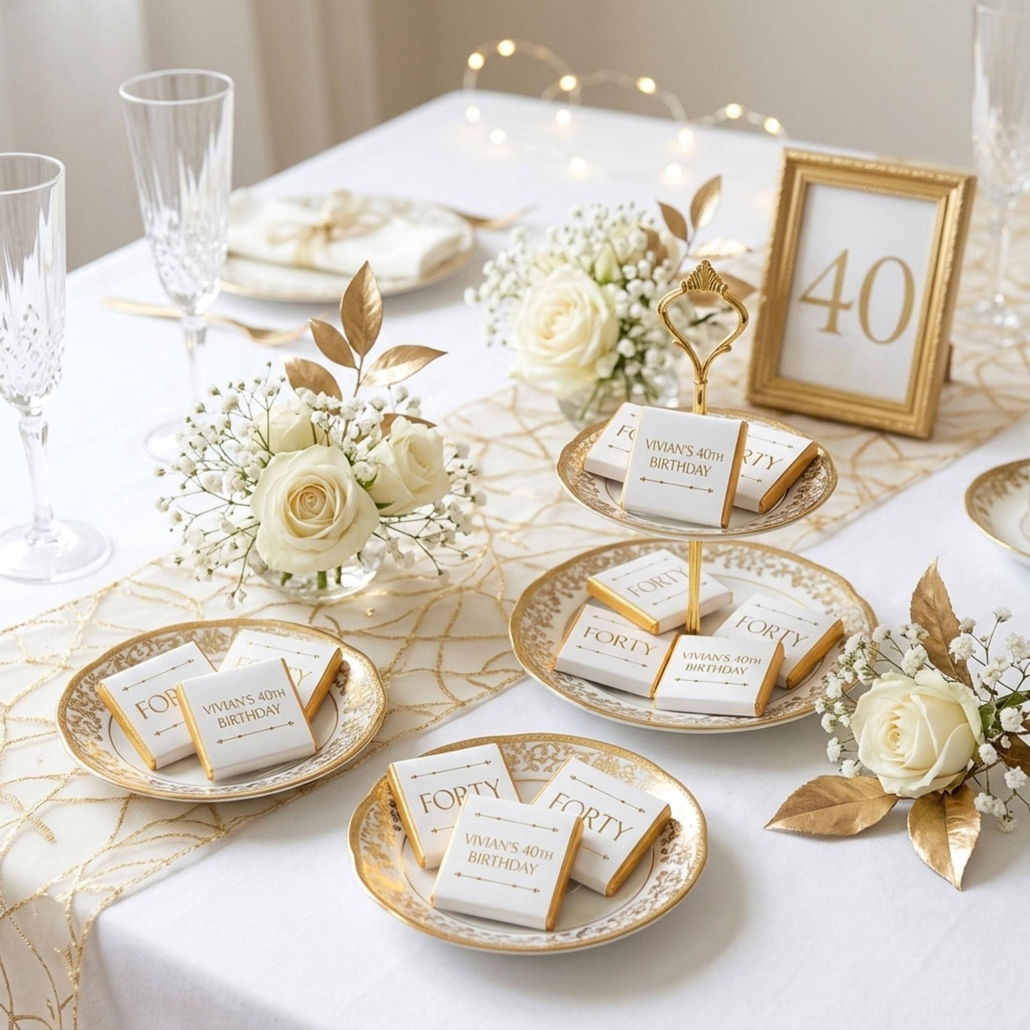 Personalised Gold Foiled Milestone Birthday Chocolates – Luxury Guest Favours