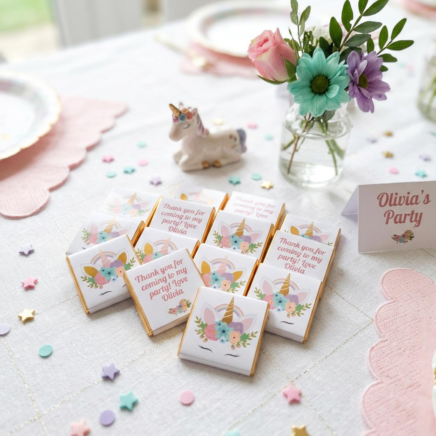 Personalised Unicorn Party Favours - Magical Birthday Treats - Custom Unicorn Guest Gifts