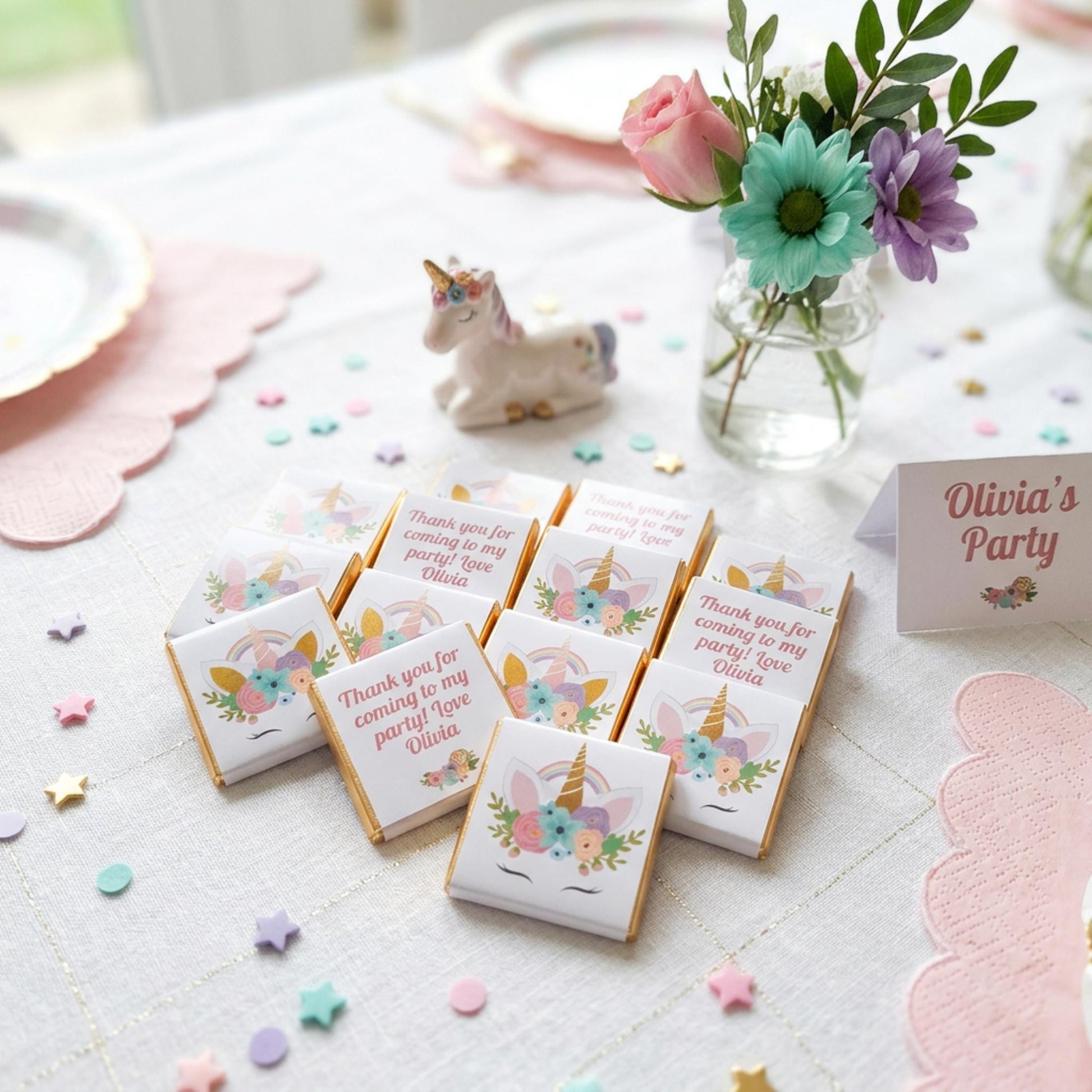 Personalised Unicorn Party Favours - Magical Birthday Treats - Custom Unicorn Guest Gifts