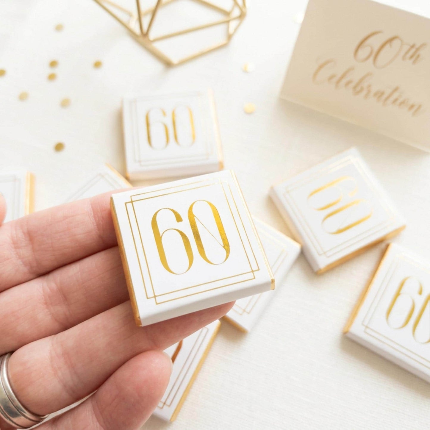Personalised Milestone Birthday Favours - Gold Foiled Number Chocolates - Custom 18th 21st 30th 40th 50th Guest Gifts - Elegant Party Treats