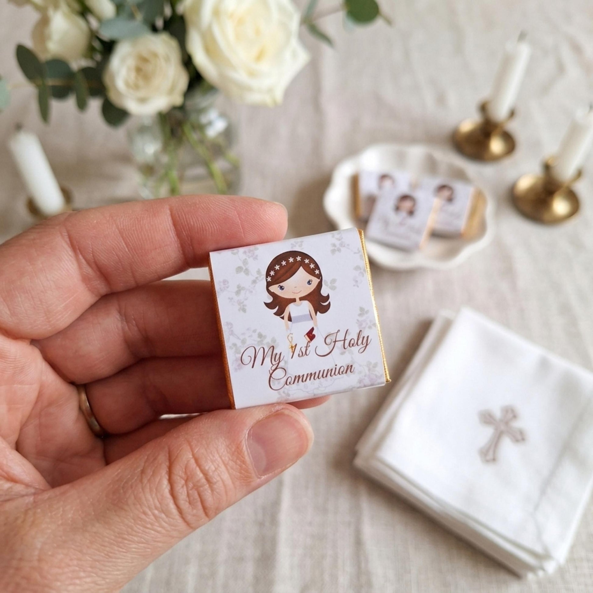 Personalised First Holy Communion Chocolate Favours – Girls Religious Treats, Party Gifts