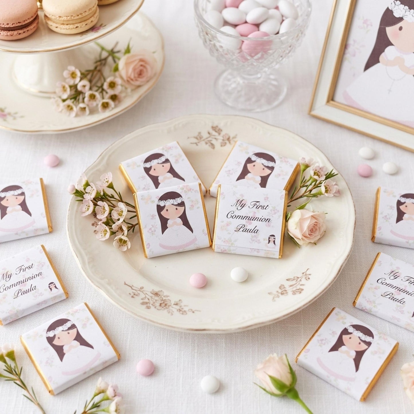 Personalised First Holy Communion Chocolates – Custom Religious Guest Favours
