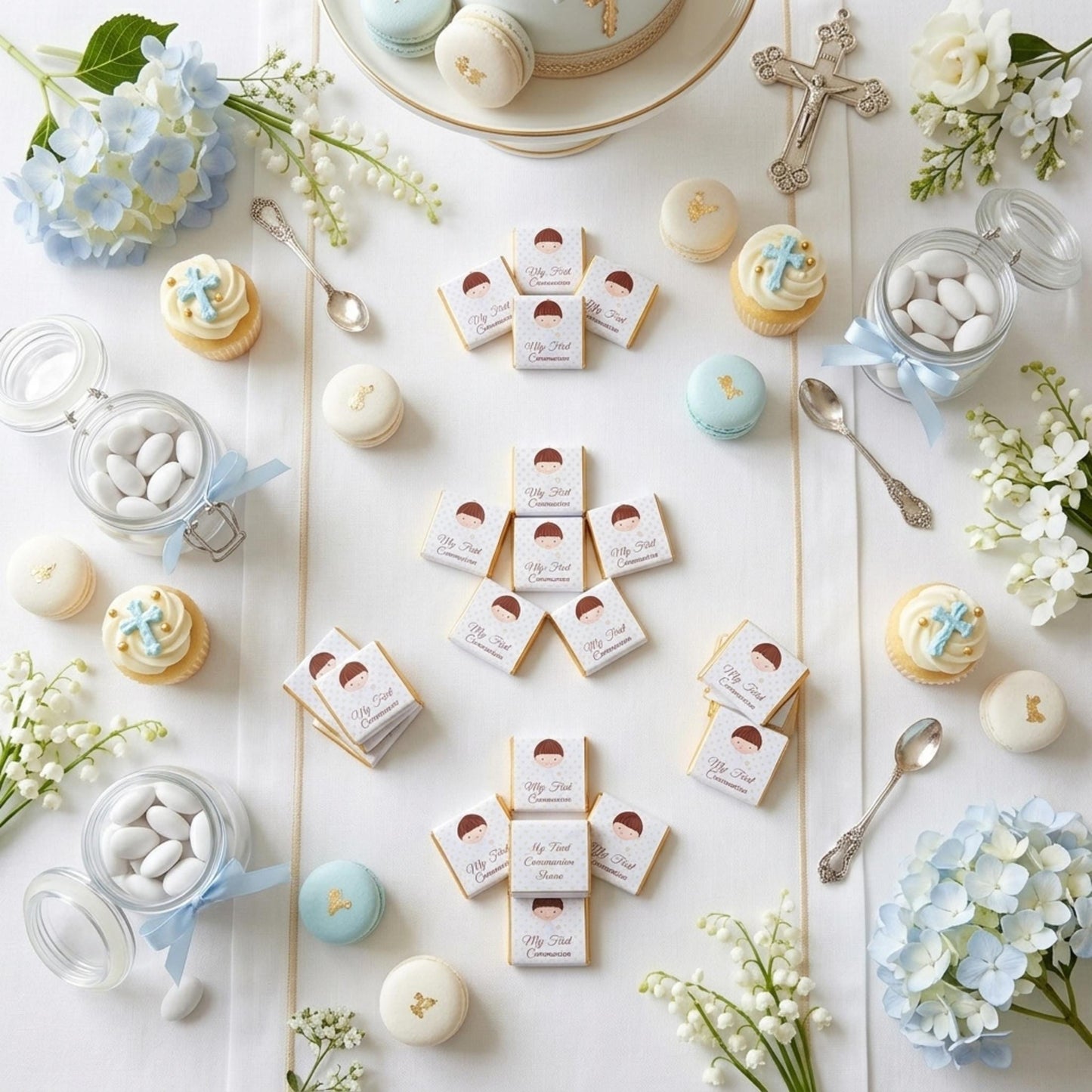 Personalised First Holy Communion Favours for Boys - Religious Chocolate Treats - Communion Guest Gifts