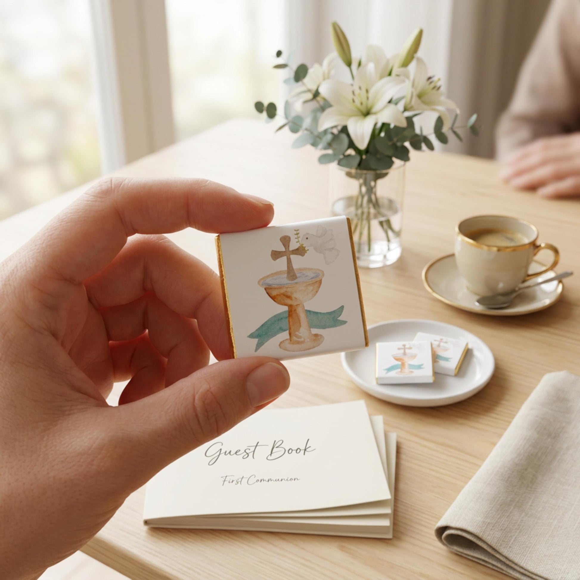 Personalised First Communion Chocolate Favours – Custom Religious Guest Treats
