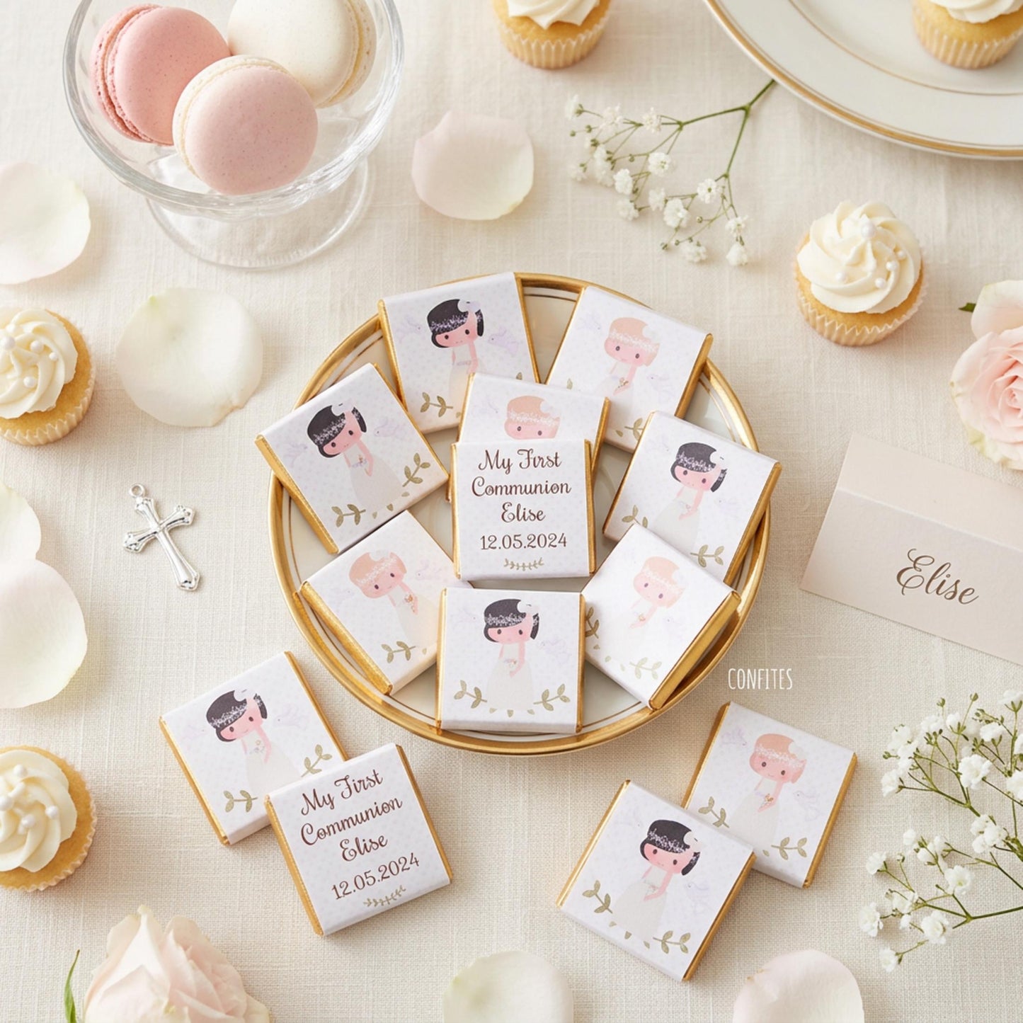 Personalised First Holy Communion Chocolates, Custom Religious Party Favours