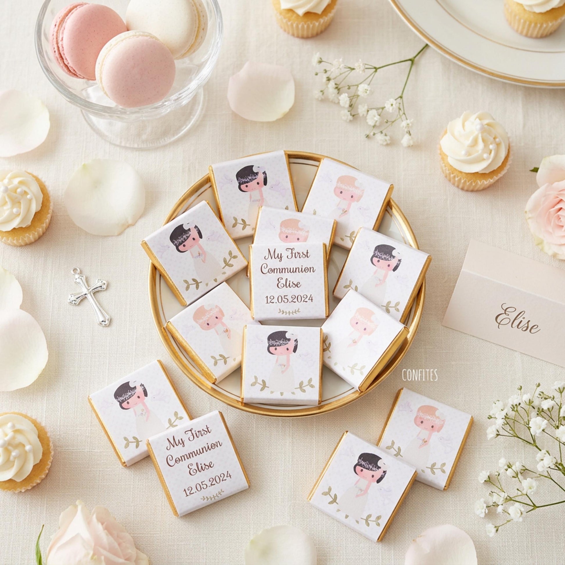Personalised First Holy Communion Chocolates, Custom Religious Party Favours