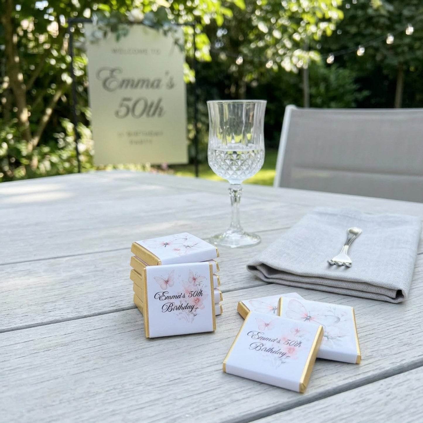 Personalised Butterfly Party Favours for 50th, 60th, 70th Birthdays