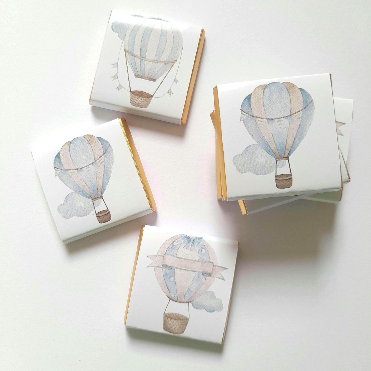 Personalised Baby Boy Shower Favours - Blue Hot Air Balloon Chocolate Treats - Custom Adventure Awaits Guest Gifts - Little Man Party Bags