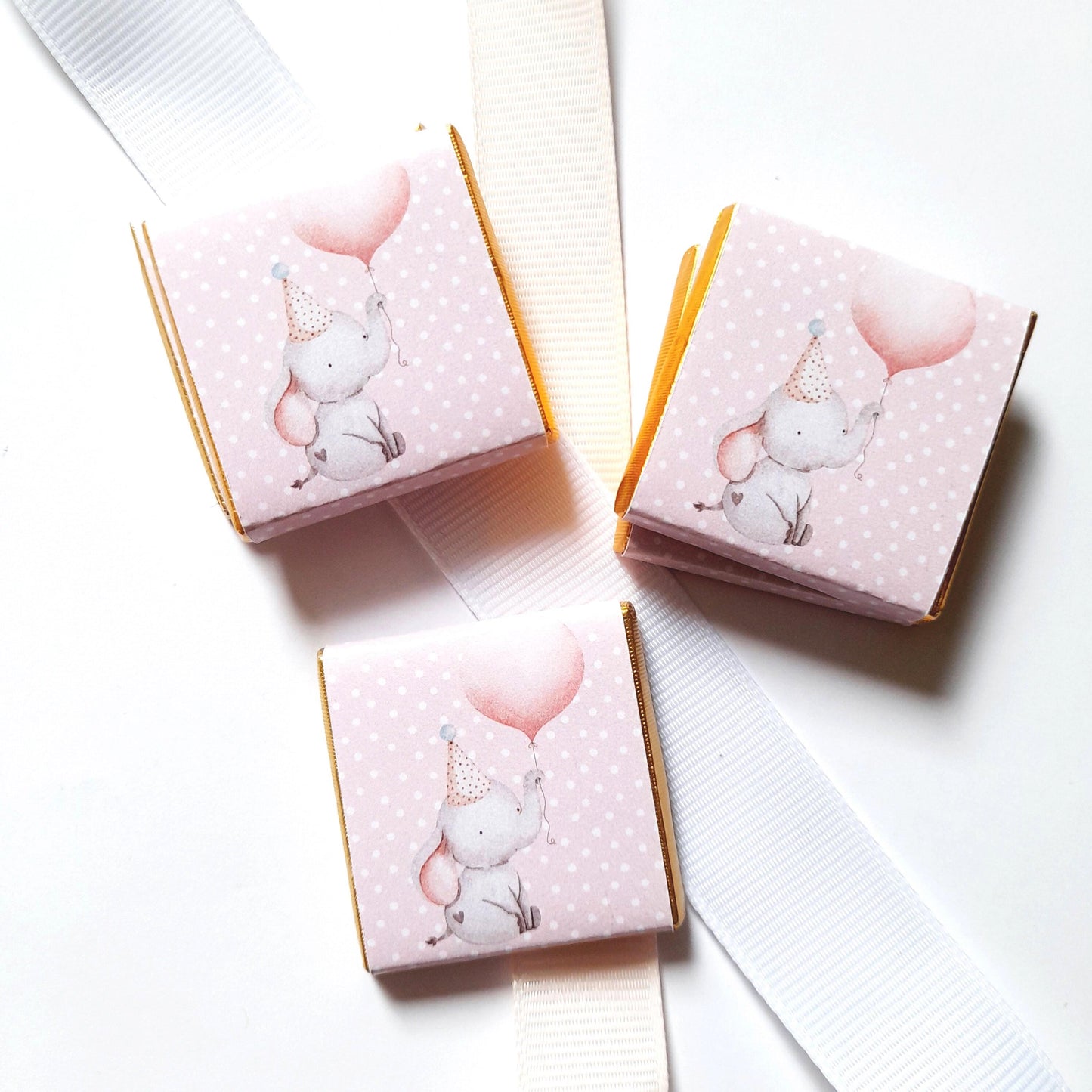 Personalised Girl 1st Birthday Party Favours – Baby Elephant