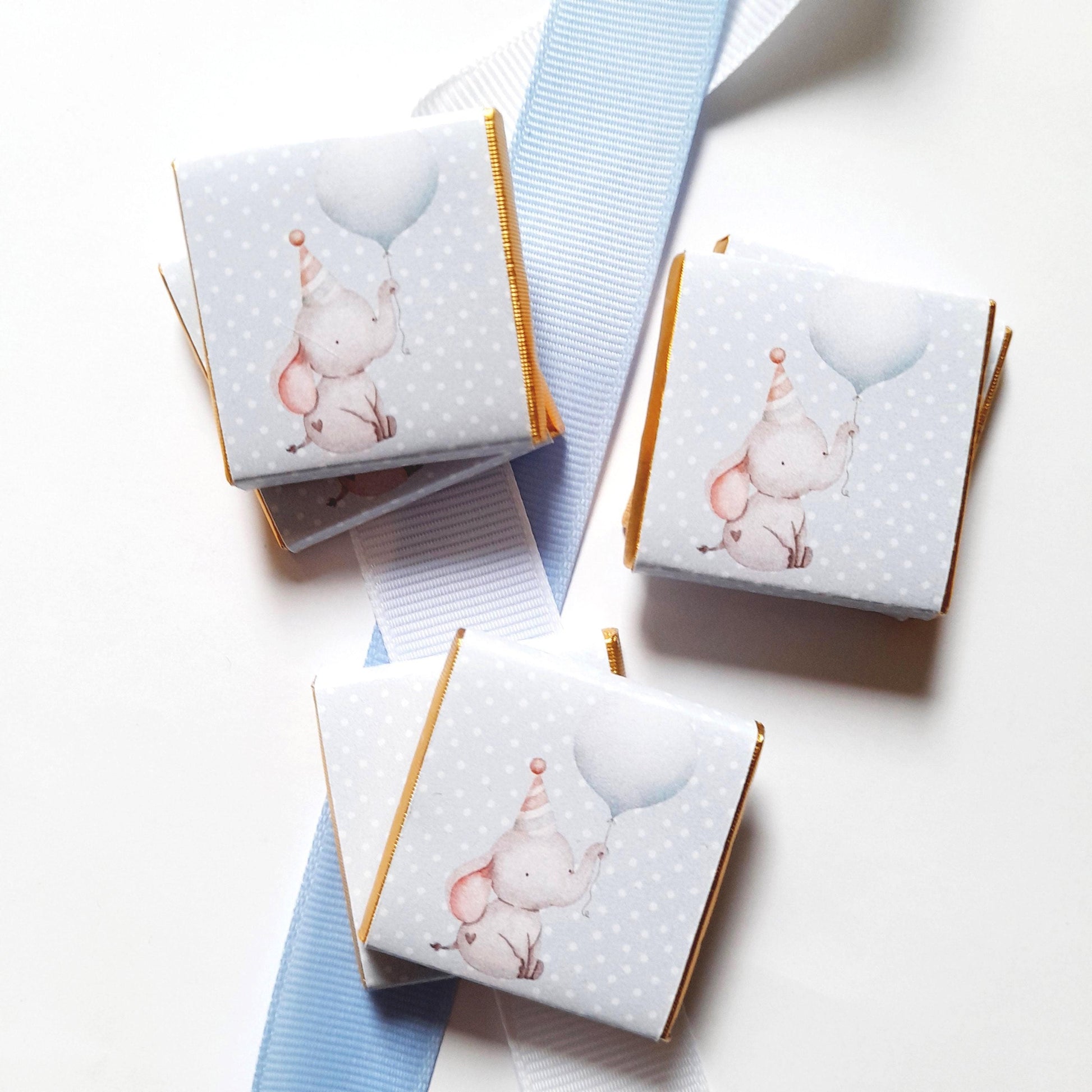 Personalised Elephant 1st Birthday Favours – Elephant Baby Boy Party Treats