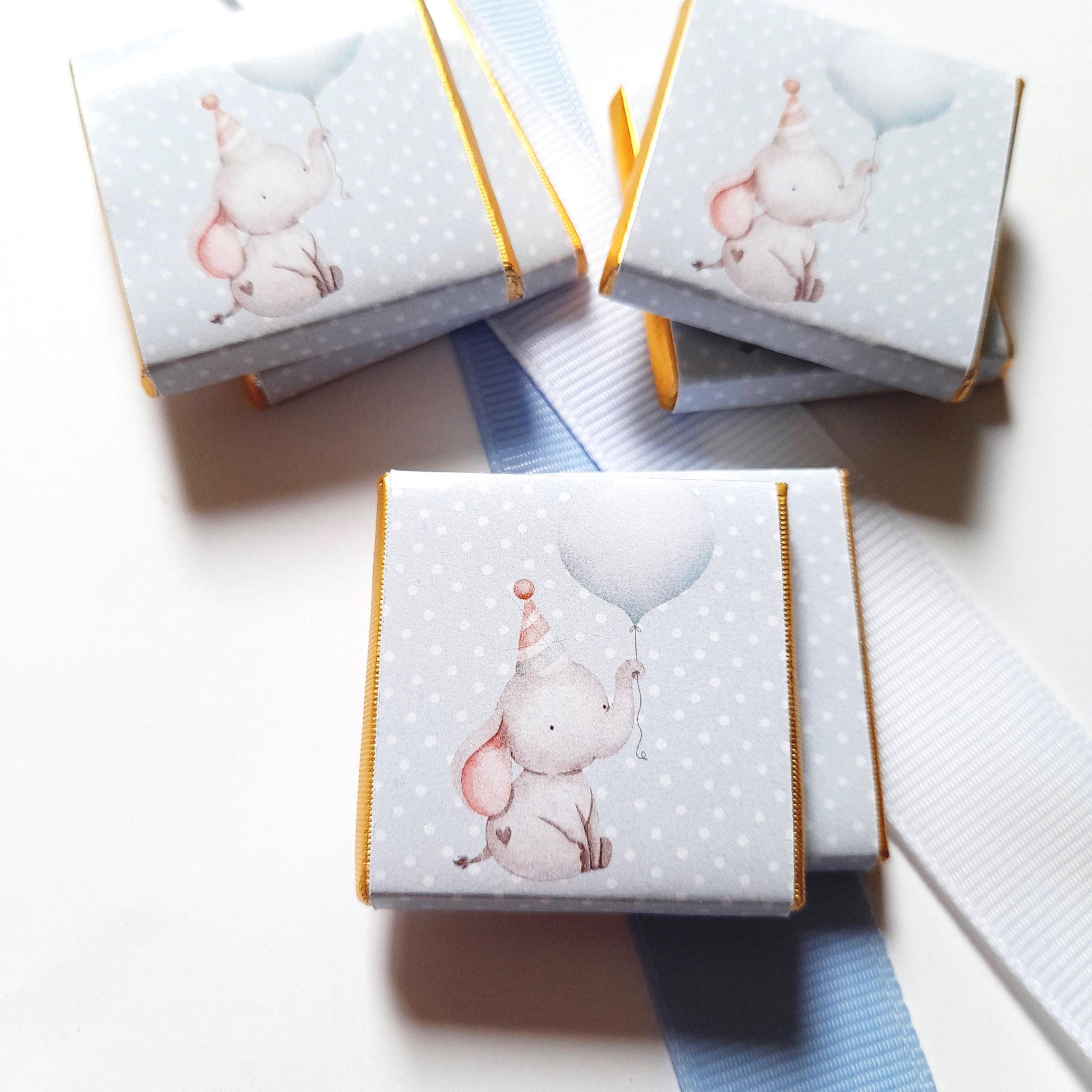 Personalised Elephant 1st Birthday Favours – Elephant Baby Boy Party Treats