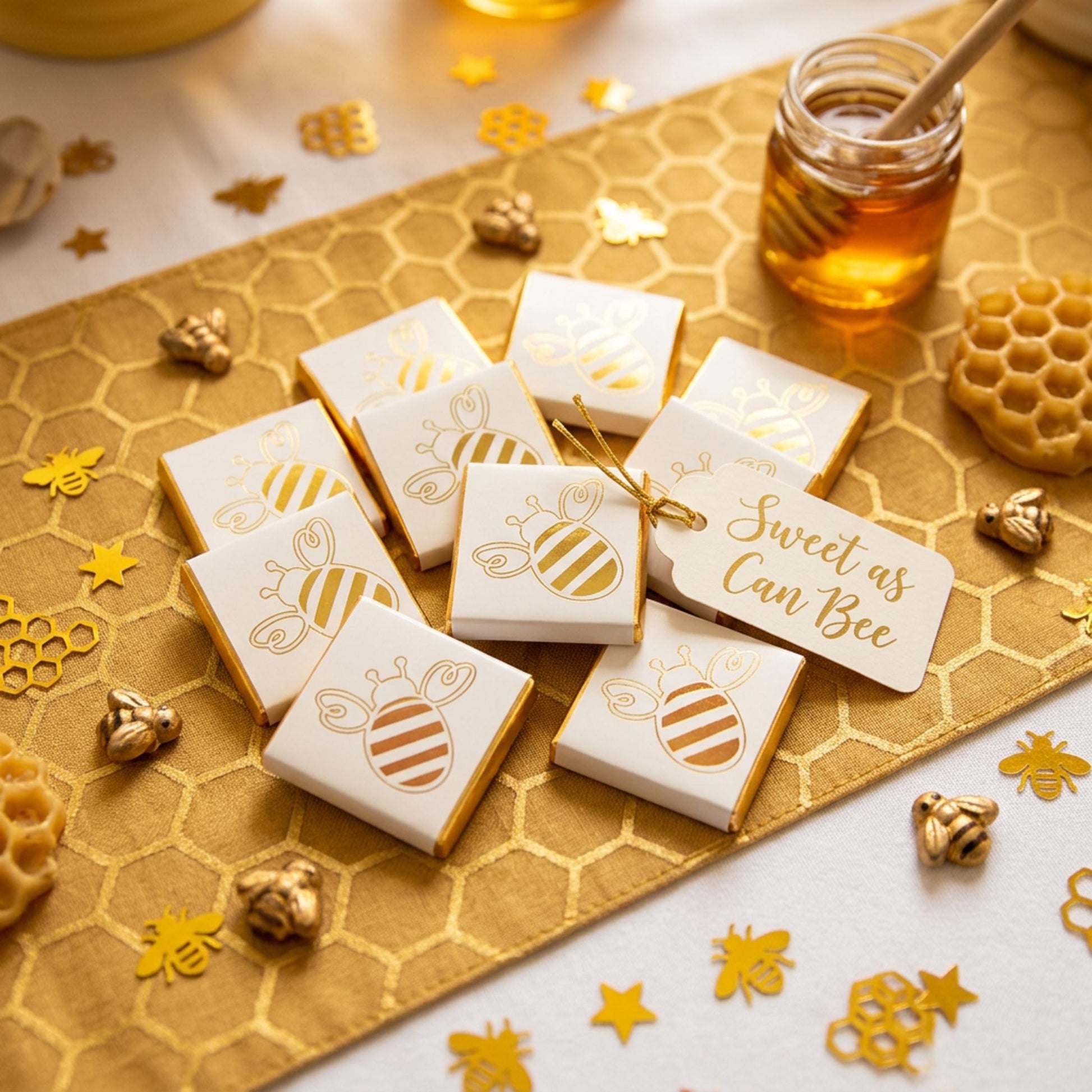 Personalised Golden Bee Party Chocolates – Bumblebee Personalised Birthday Favours