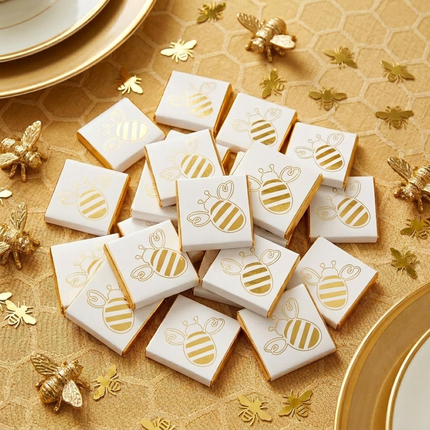 Personalised Golden Bee Party Chocolates – Bumblebee Personalised Birthday Favours
