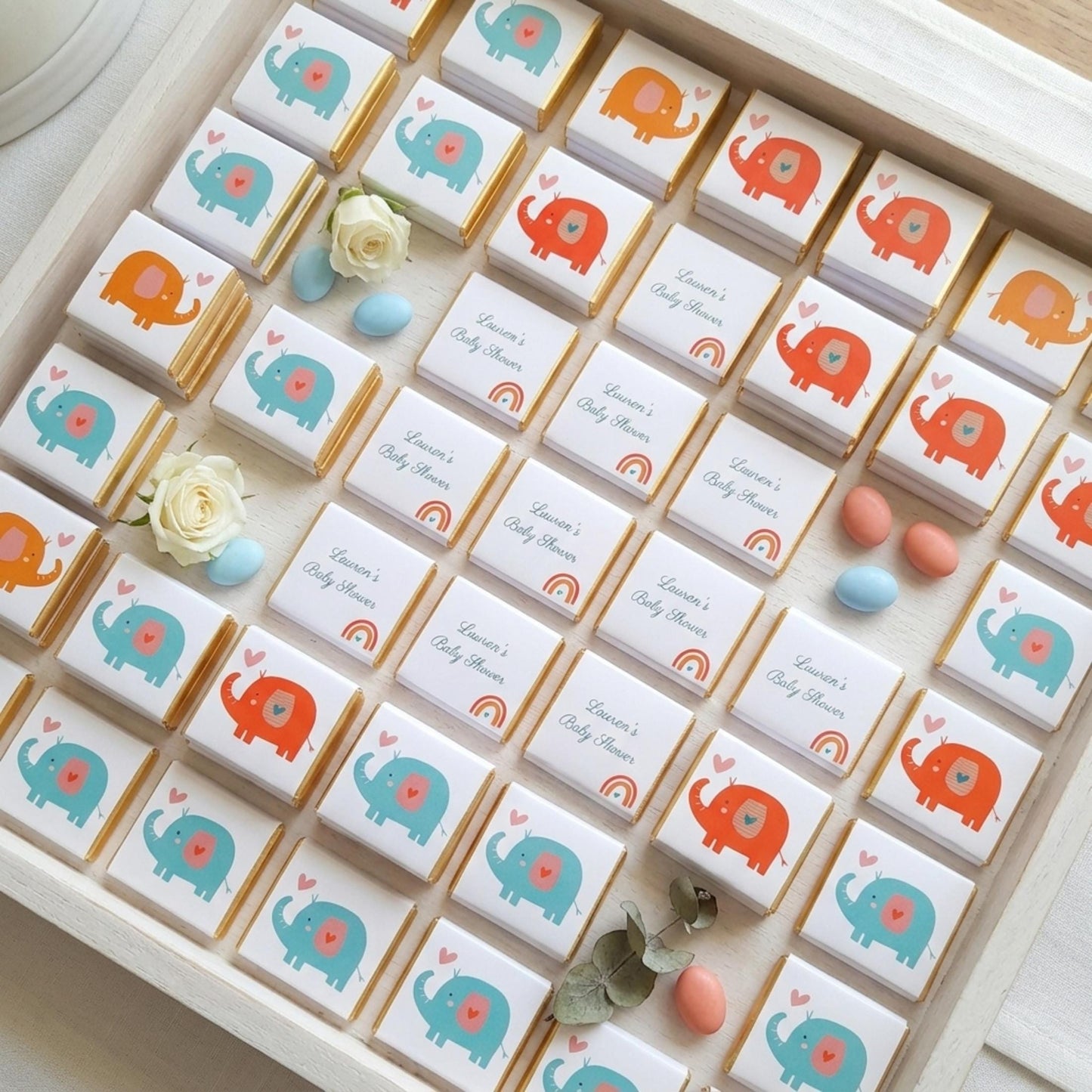 Personalised Baby Shower Favours - Elephant 1st Birthday Chocolate Treats