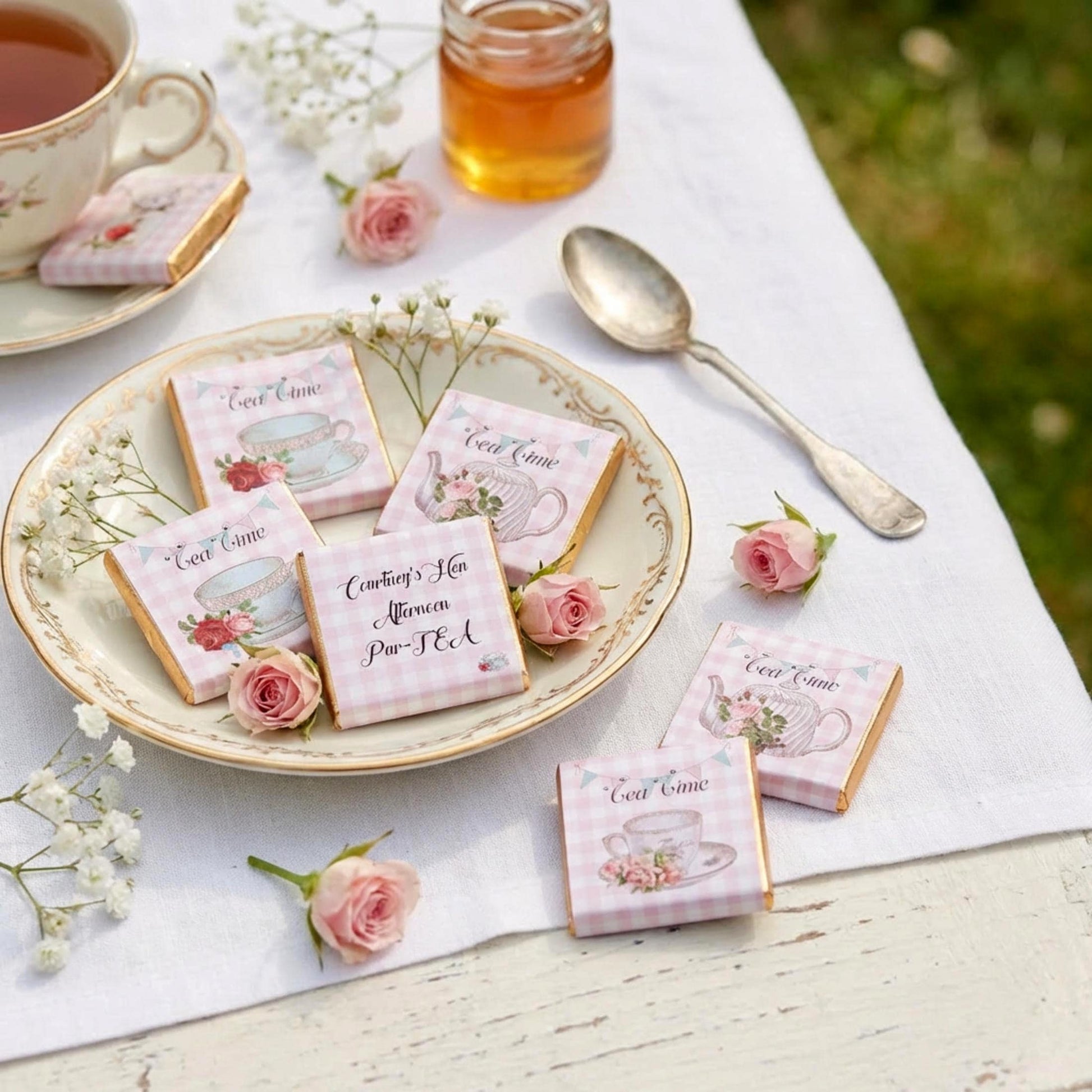 Personalised Tea Time Chocolates – Afternoon Tea Party Favours, Birthday Treats