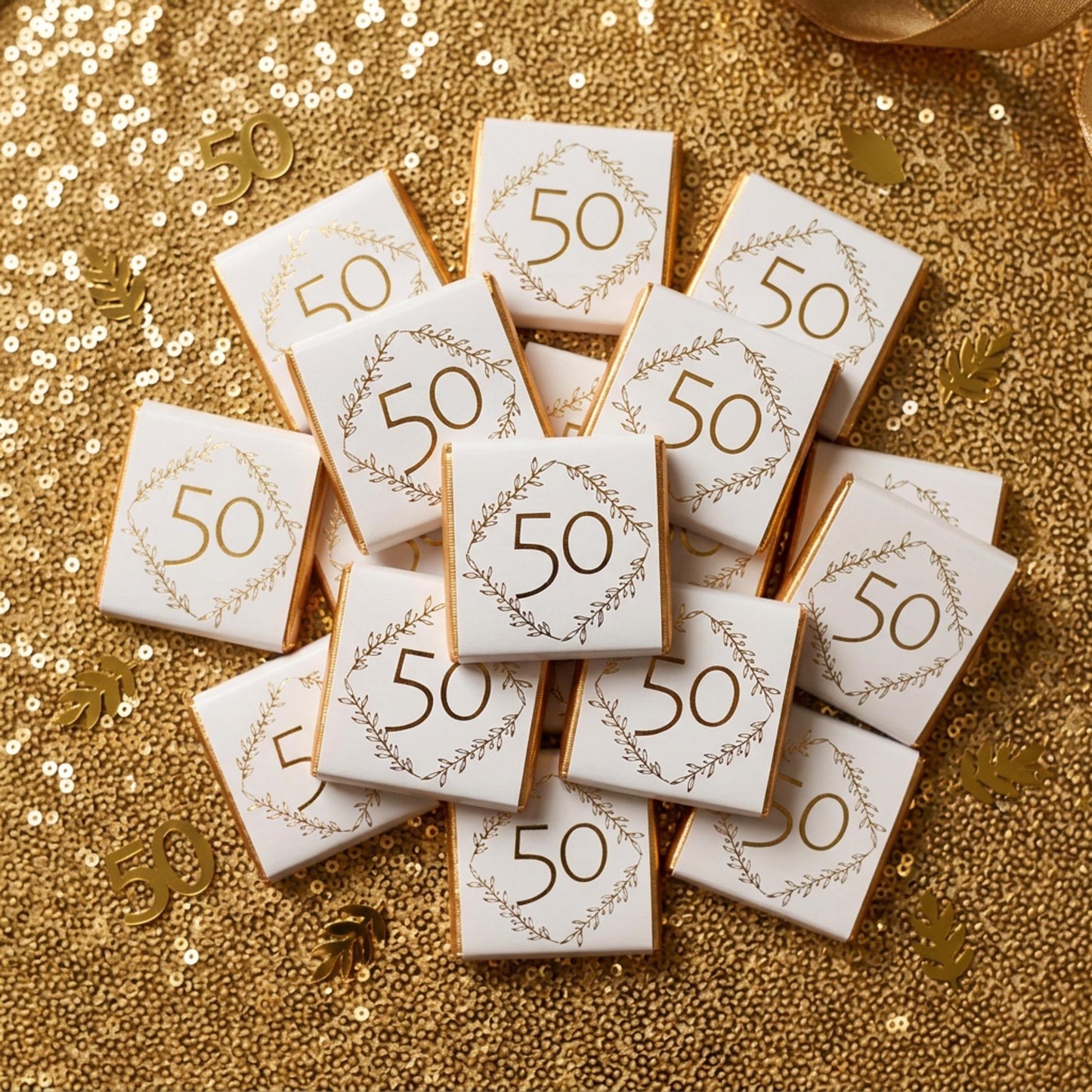 Personalised Milestone Birthday Chocolate Favours - 18th 21st 30th 40th 50th 60th Birthday Table Decor - Gold Foil Anniversary Treats