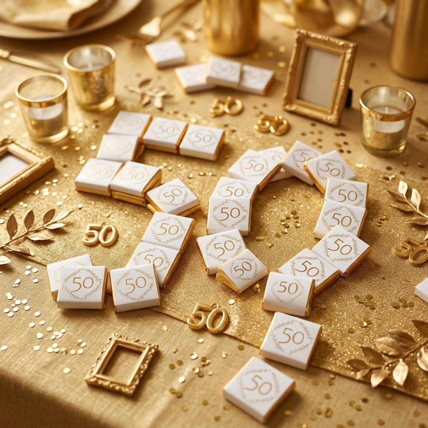 Personalised Milestone Birthday Chocolate Favours - 18th 21st 30th 40th 50th 60th Birthday Table Decor - Gold Foil Anniversary Treats