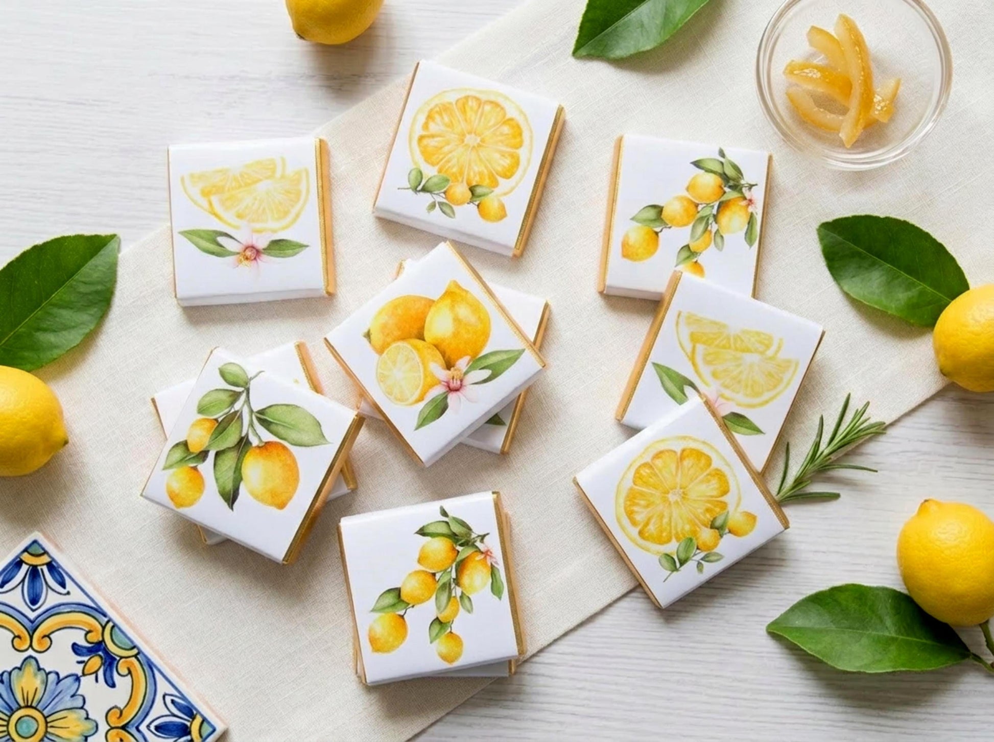Personalised Lemon Party Favours, Citrus Fruit Wedding Chocolates, Baby Shower Treats, Customised Guest Gift