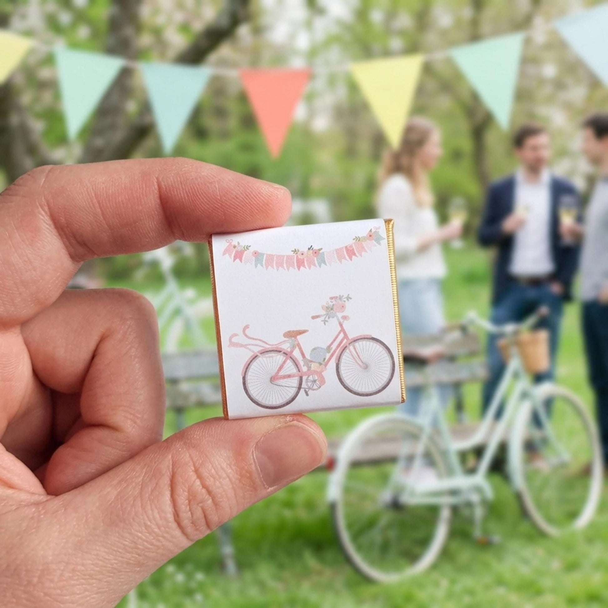 Personalised Floral Bicycle Chocolates – Spring Garden Party Favours