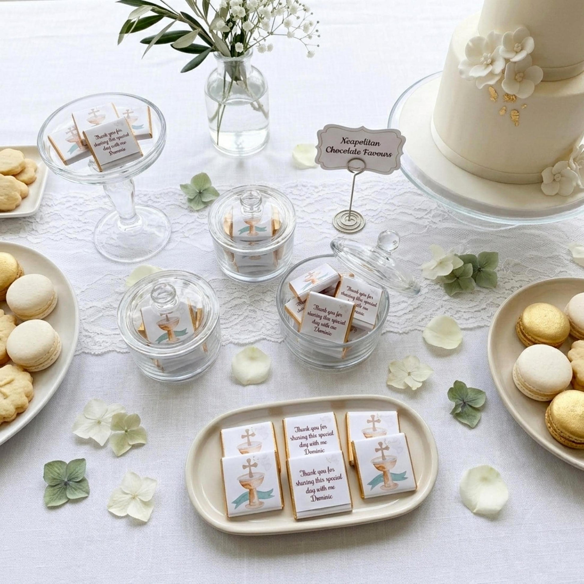 Personalised First Communion Chocolate Favours – Custom Religious Guest Treats