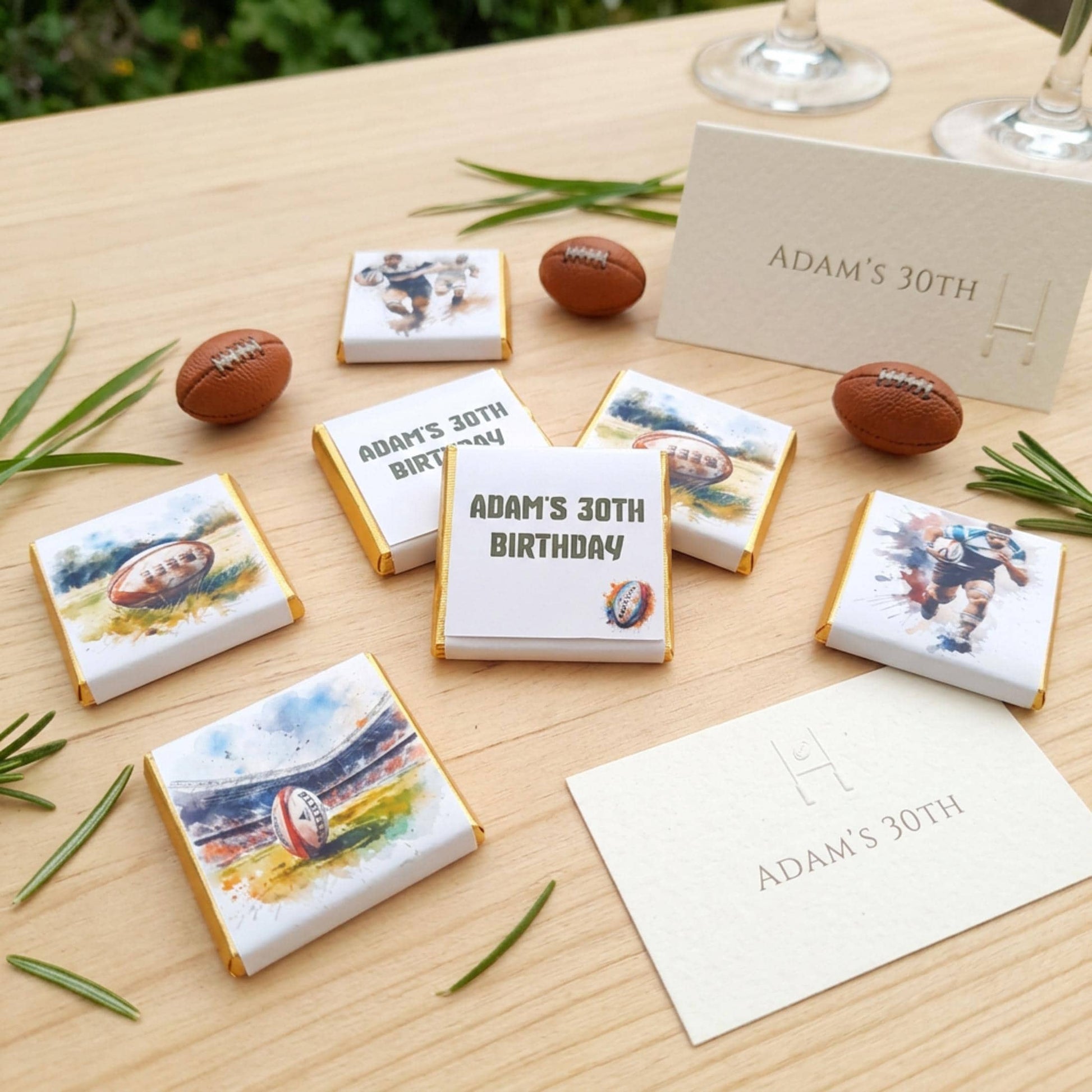 Personalised Rugby Player Chocolates – Custom Birthday Party Favours