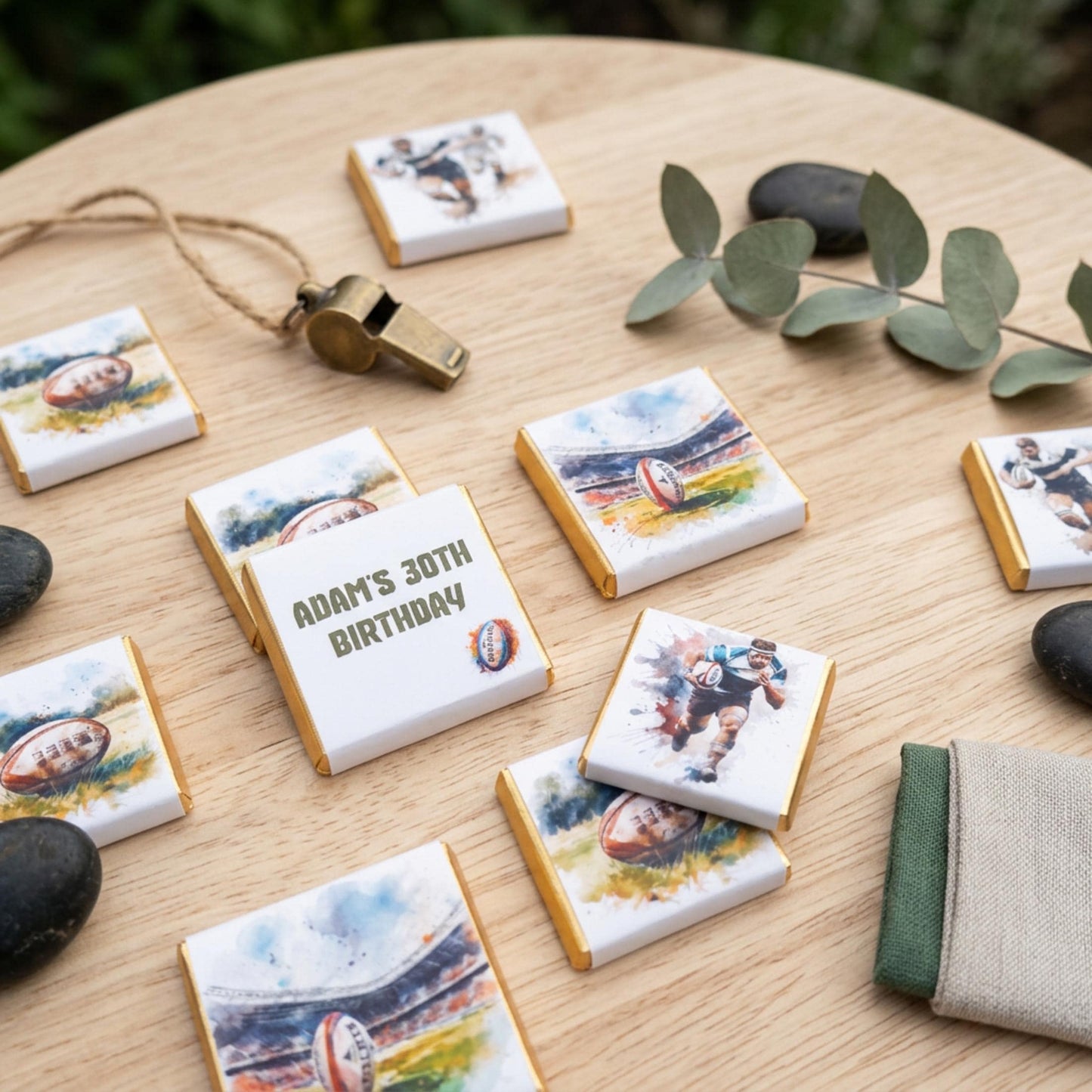 Personalised Rugby Player Chocolates – Custom Birthday Party Favours