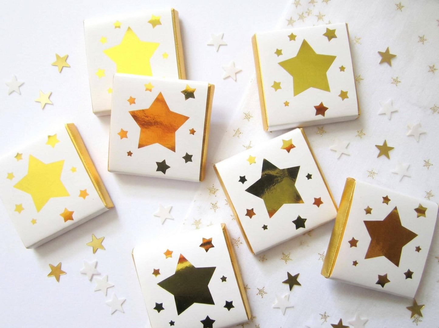 Personalised Golden Star Chocolates – Birthday Party Favours, Guest Gifts