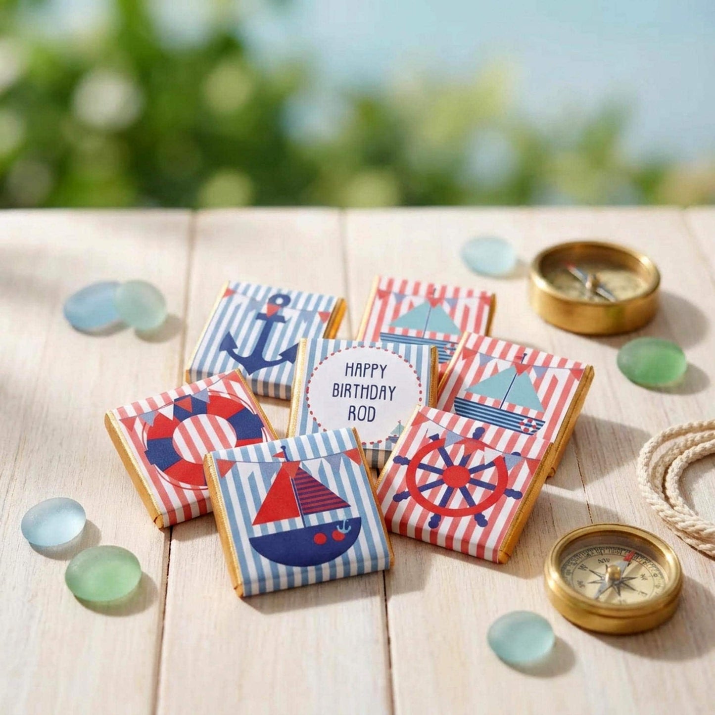 Nautical Chocolate Party Favors, Sailor Theme Custom Guest Gifts, Birthday Wedding Hen Party