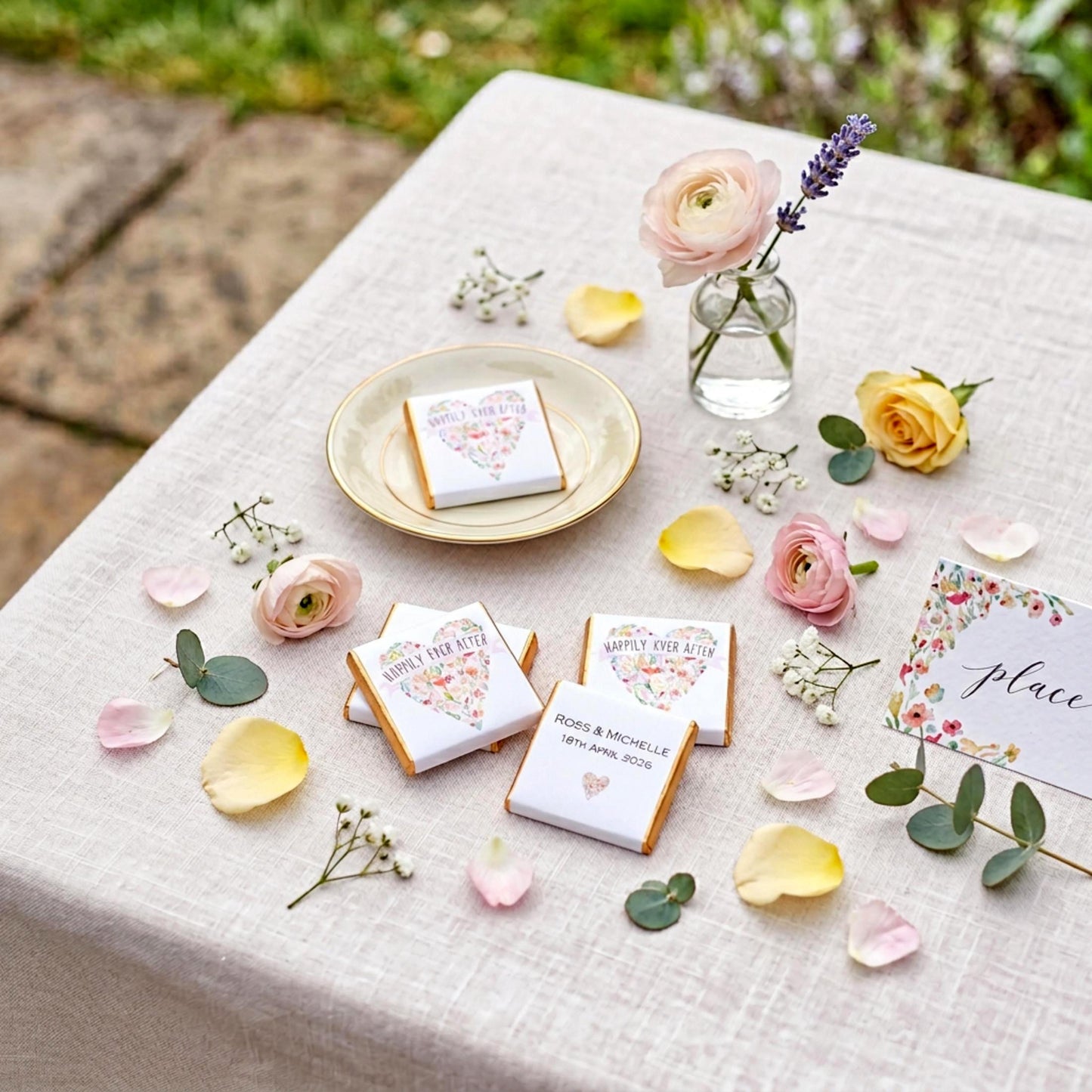 Personalised Wedding Chocolate Favours - Happily Ever After Treats - Custom Table Decor