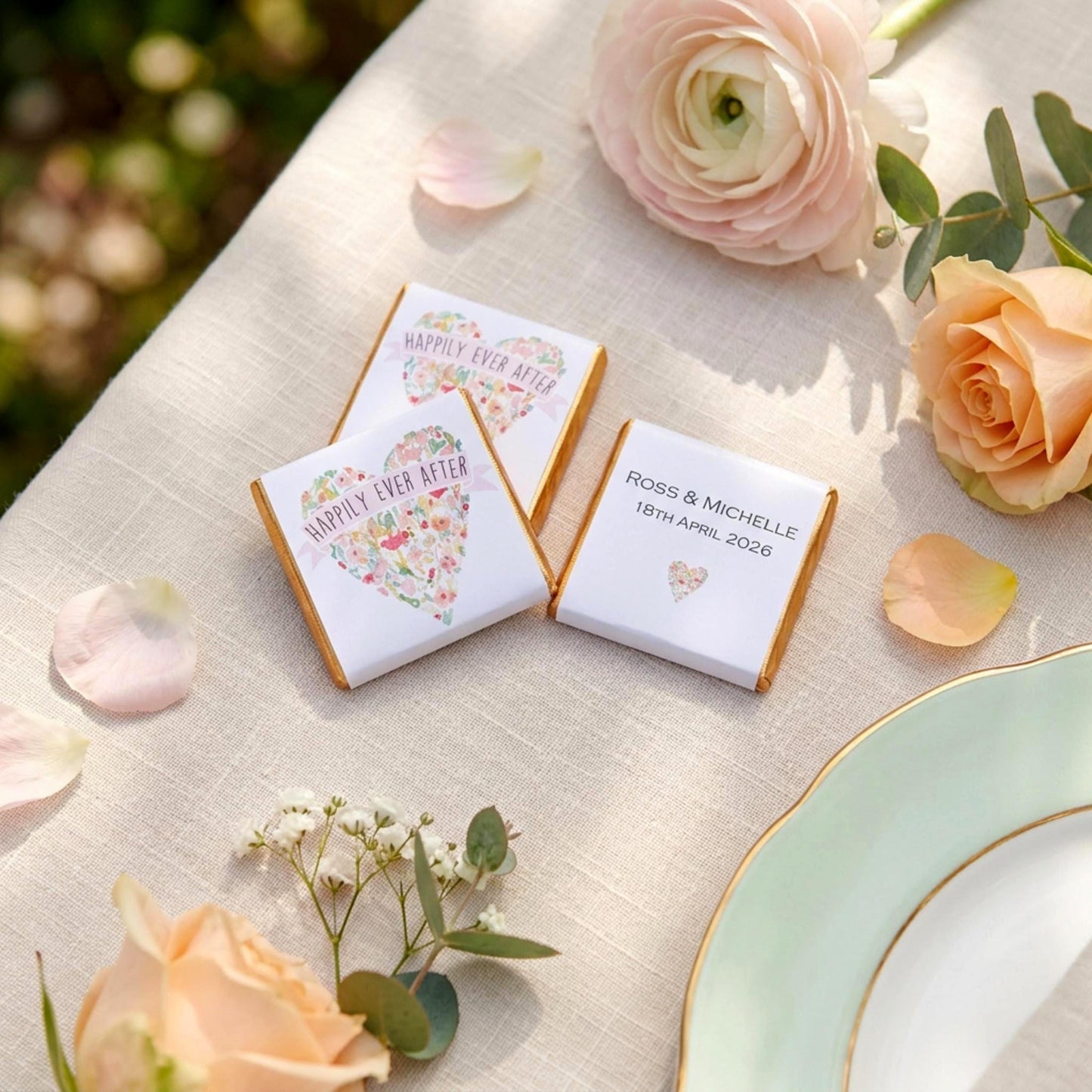 Personalised Wedding Chocolate Favours - Happily Ever After Treats - Custom Table Decor