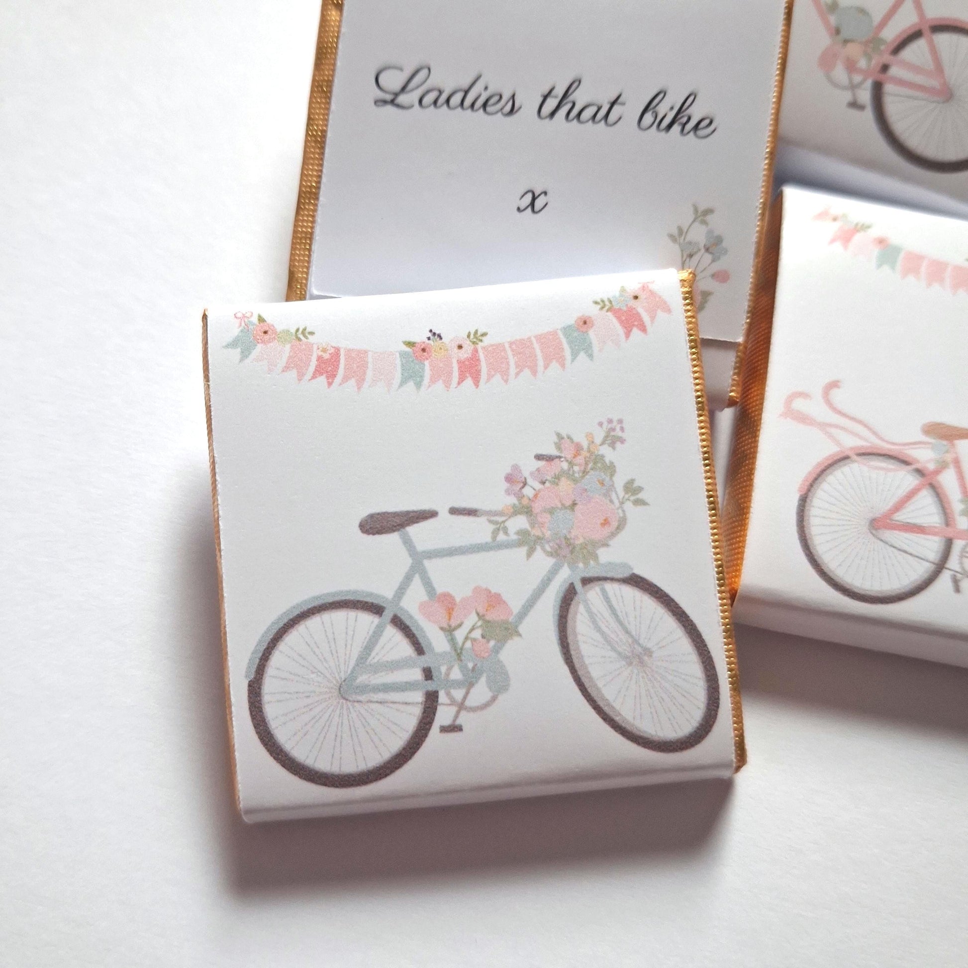 Personalised Floral Bicycle Chocolates – Spring Garden Party Favours