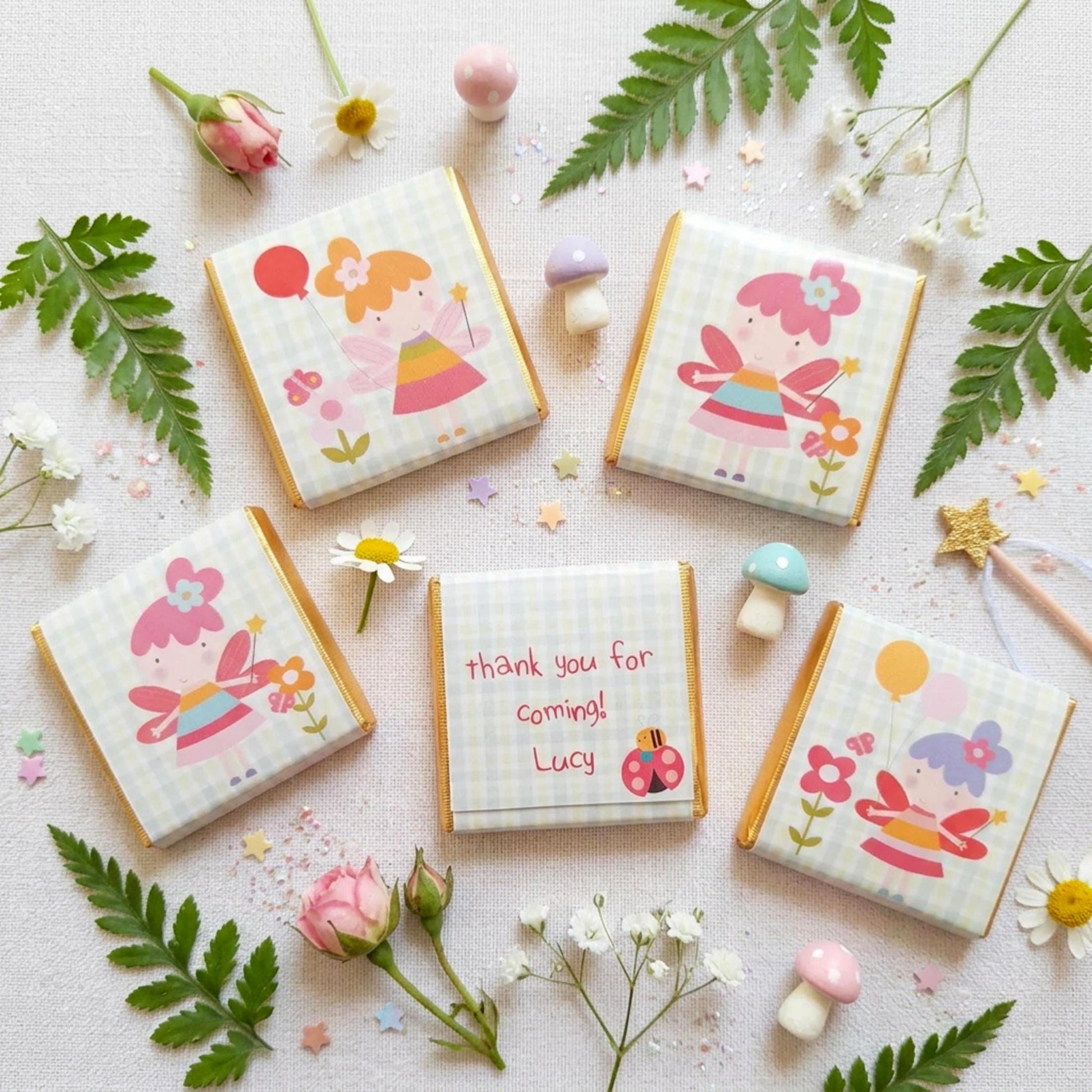 Personalised Flower Fairy Party Favours - Magical Floral Birthday Treats - Enchanted Garden Party Bag Filler