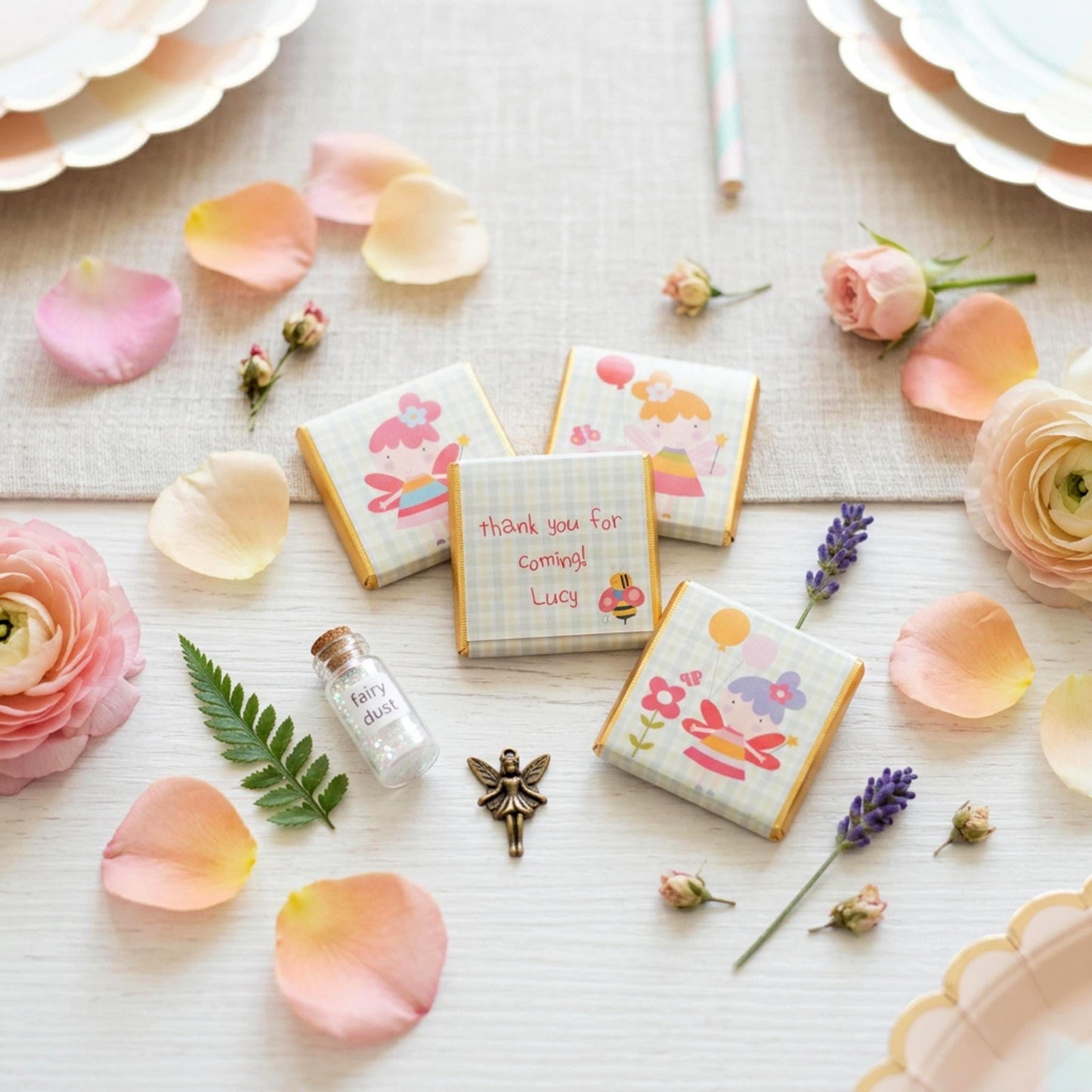 Personalised Flower Fairy Party Favours - Magical Floral Birthday Treats - Enchanted Garden Party Bag Filler