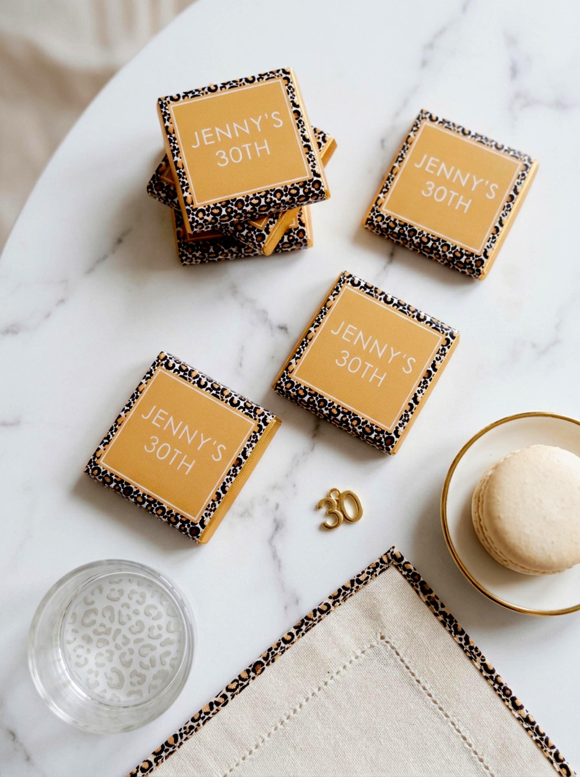 Personalised Leopard Print 30th Birthday Chocolates – Custom Party Favours