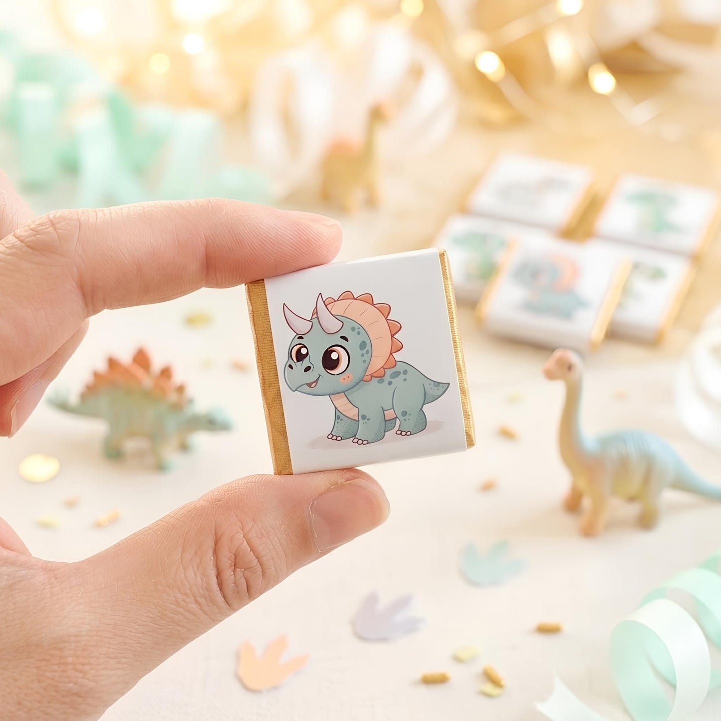 Personalised Baby Dinosaur Party Favours - Dino Birthday Chocolate Treats - Party Bag fillers